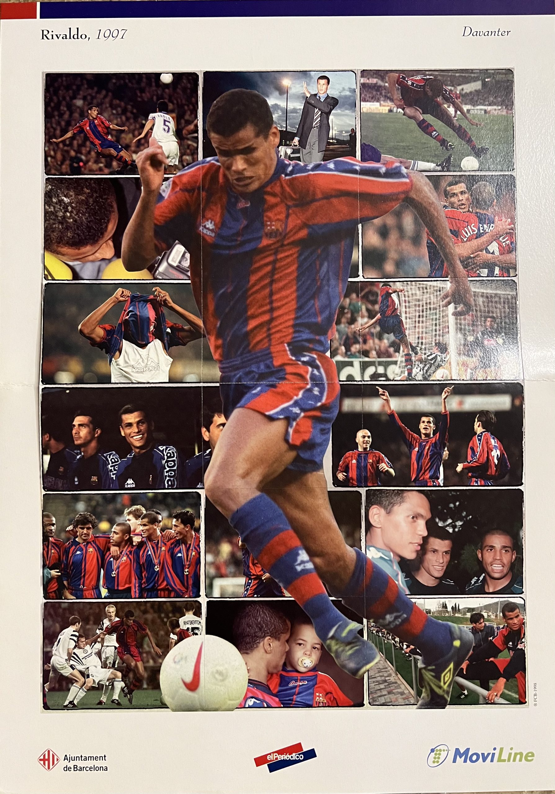 Rivaldo 1997-2002 pòster cromos el Periódico Centenari FC Barcelona