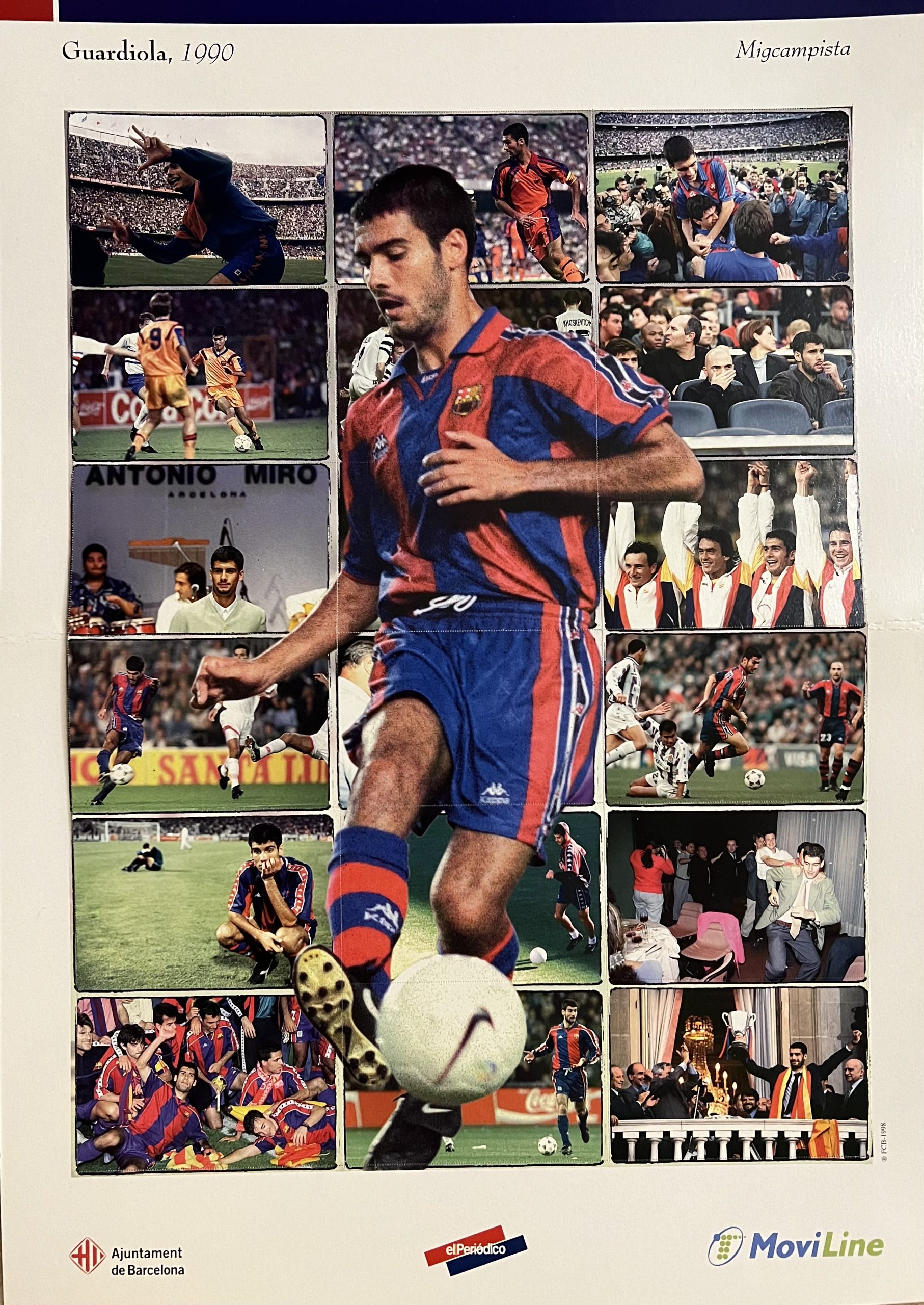 Guardiola 1990-2001 pòster cromos el Periódico Centenari FC Barcelona
