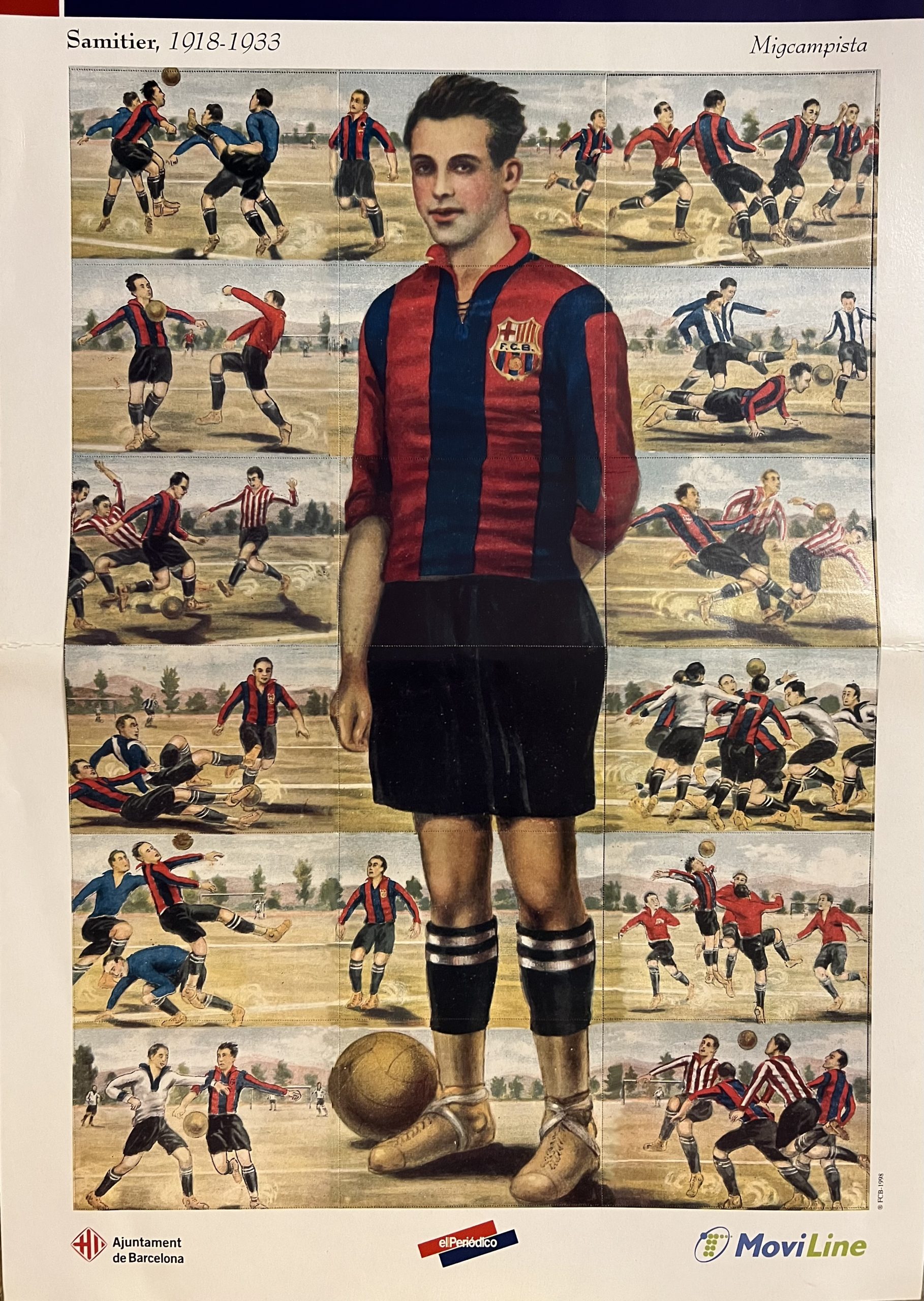 Samitier1918-1933 pòster cromos el Periódico Centenari FC Barcelona