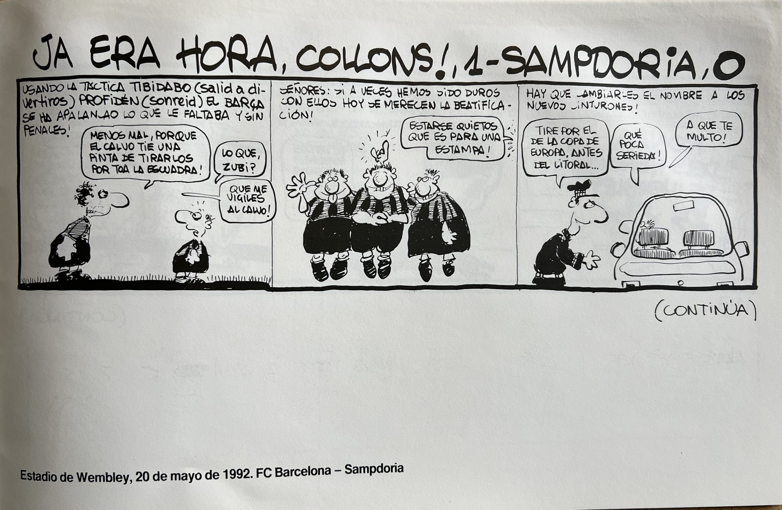 Vinyetes Oscar Nebreda crònica partit 1991-1992 Copa d'Europa diari el Periódico 2