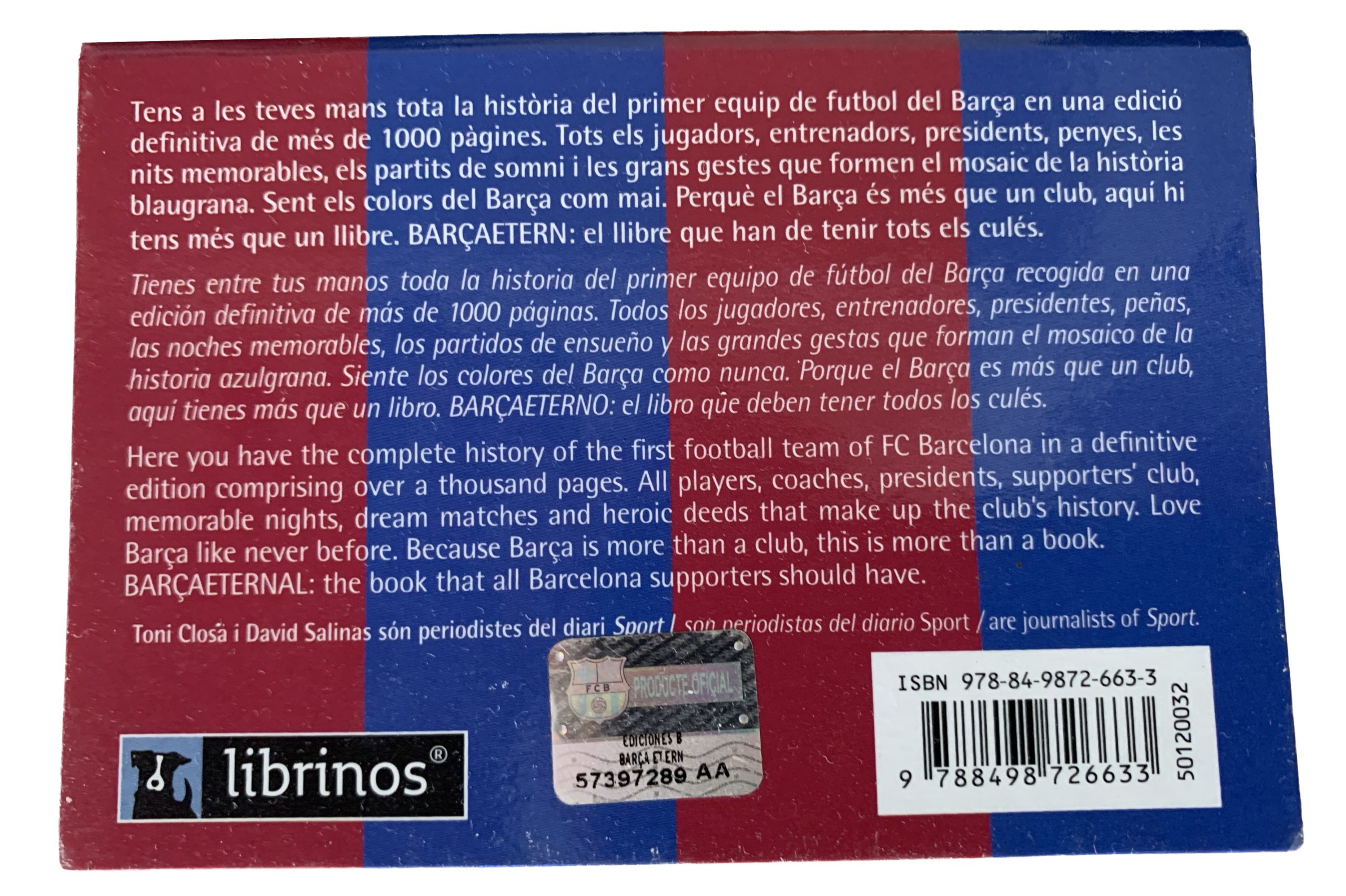 BARÇAETERN totes les estadístiques del Barça - librinos - 2012