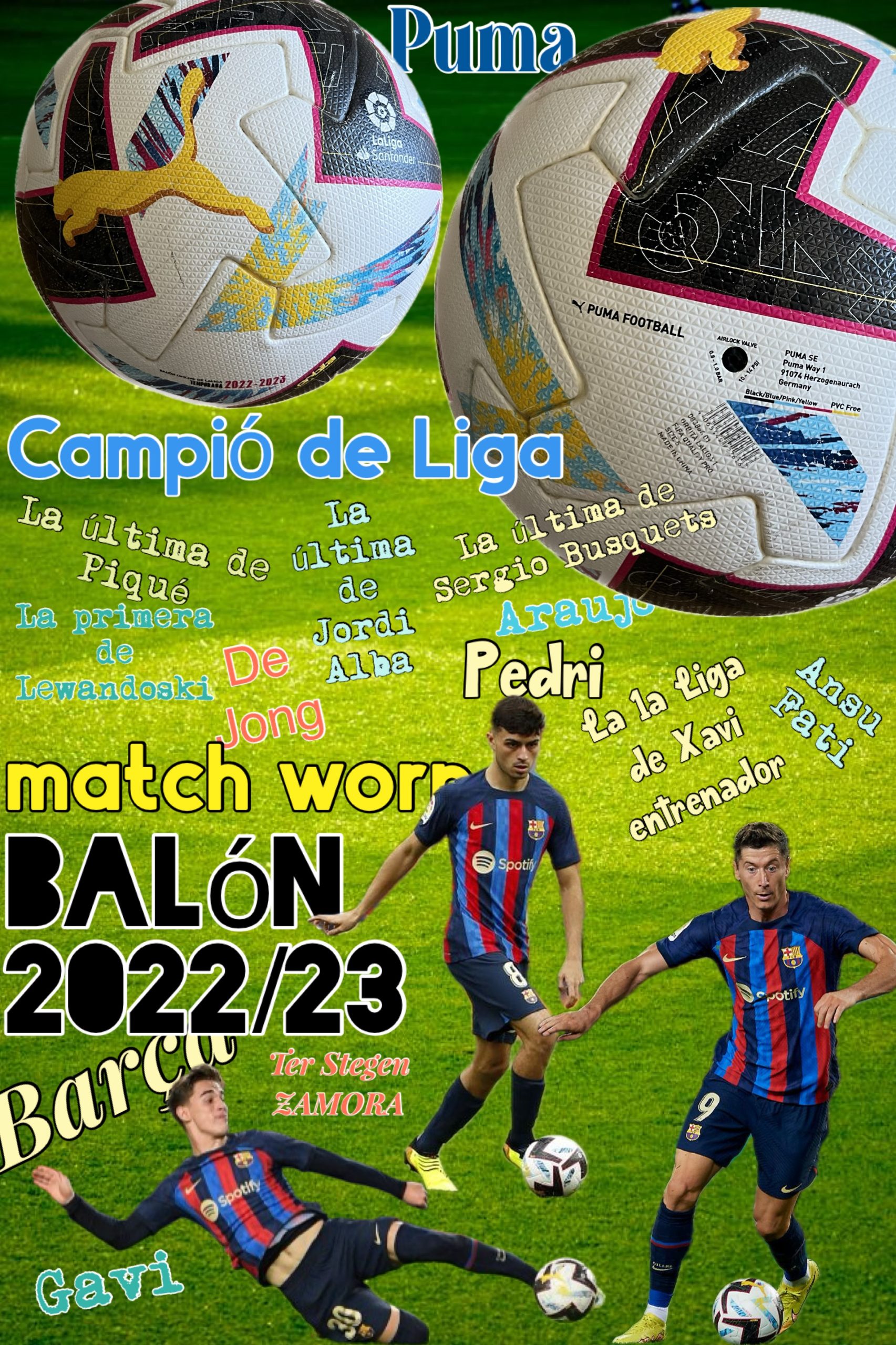 Pilota puma 1ª liga de Xavi entrenador 2022-2023 FC Barcelona de partit
