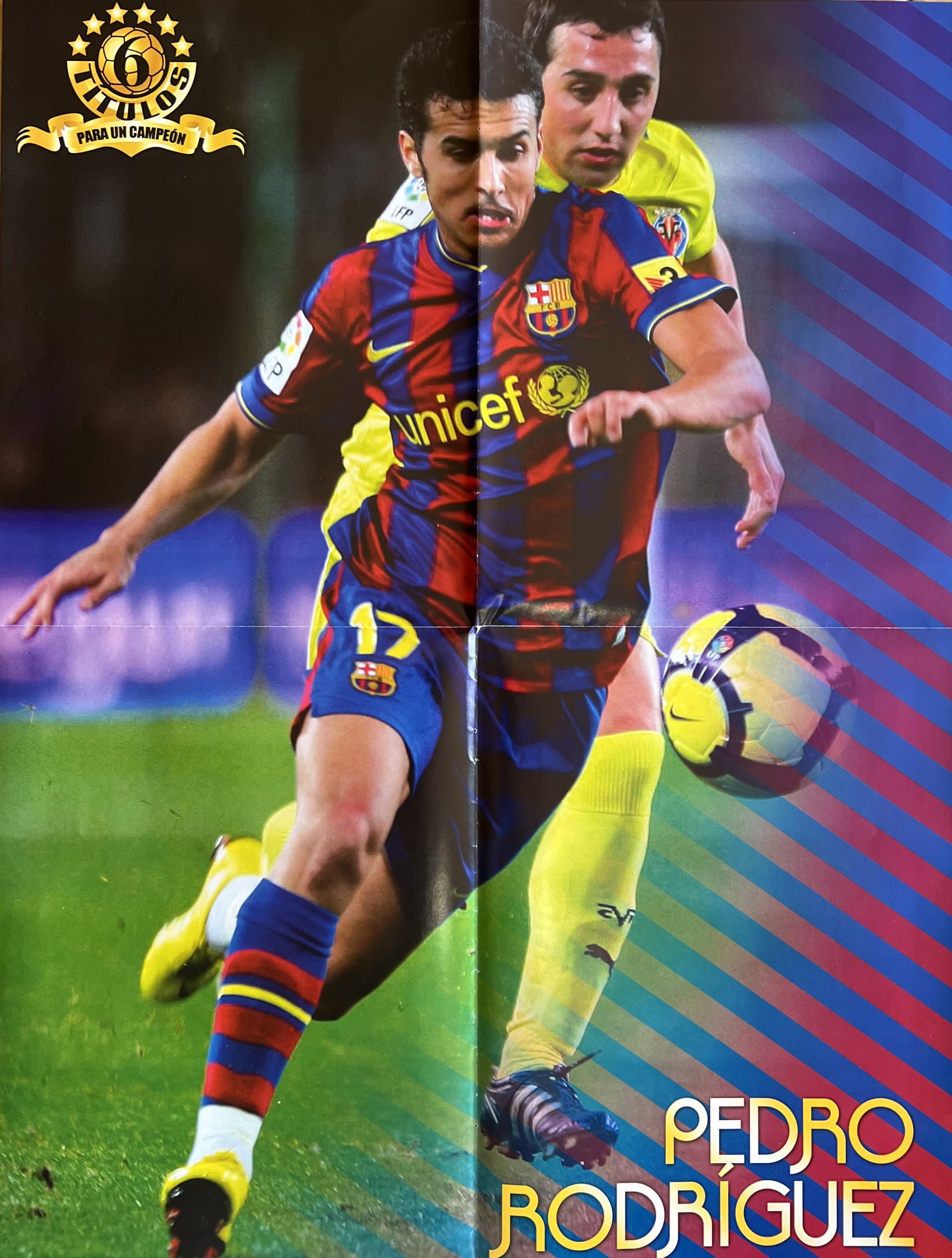 pòster FC Barcelona Pedro Rodriguez2011 sis copes (primer equip a Europa)