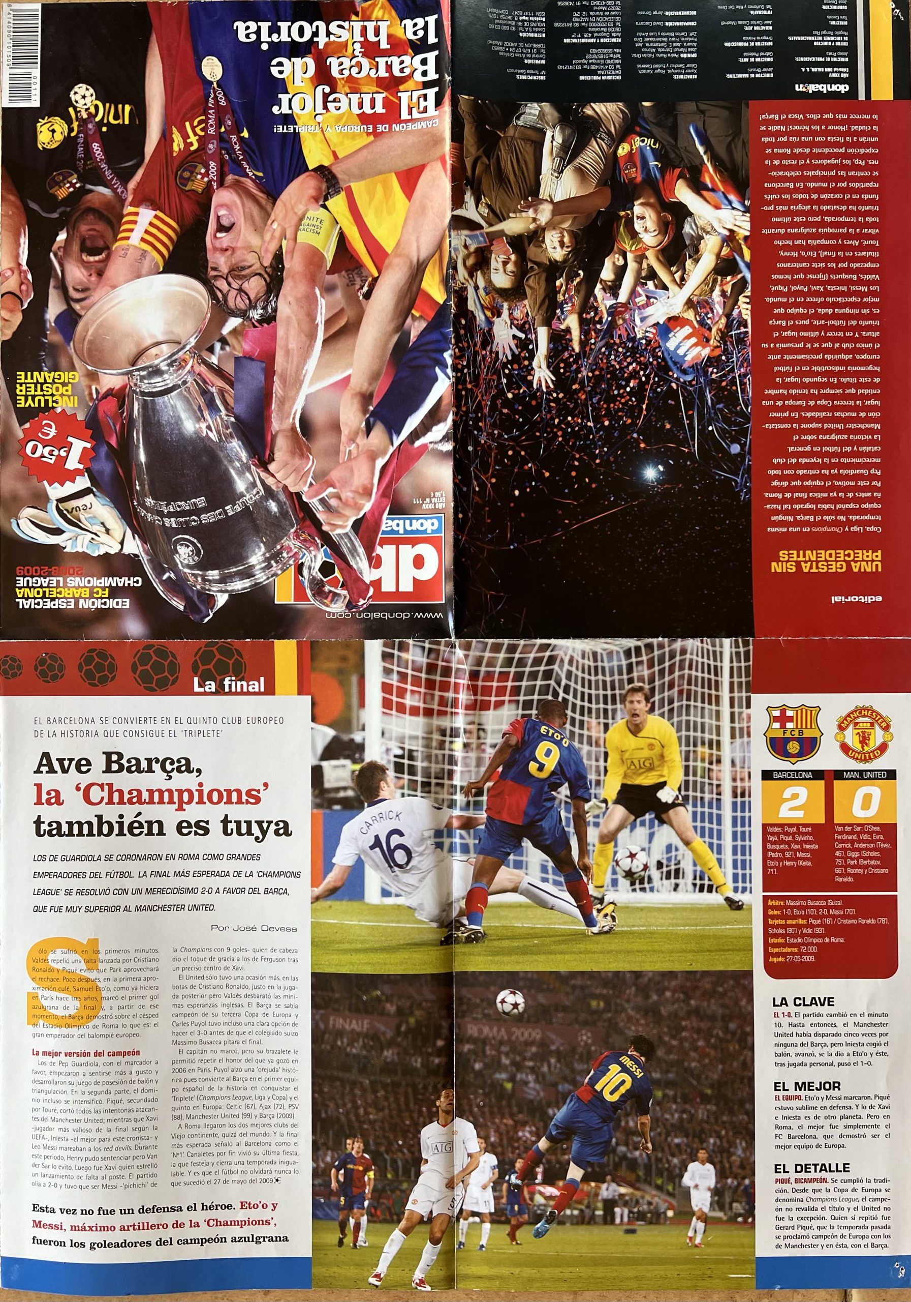 pòster Don Balón FC Barcelona campió d'Europa 2009