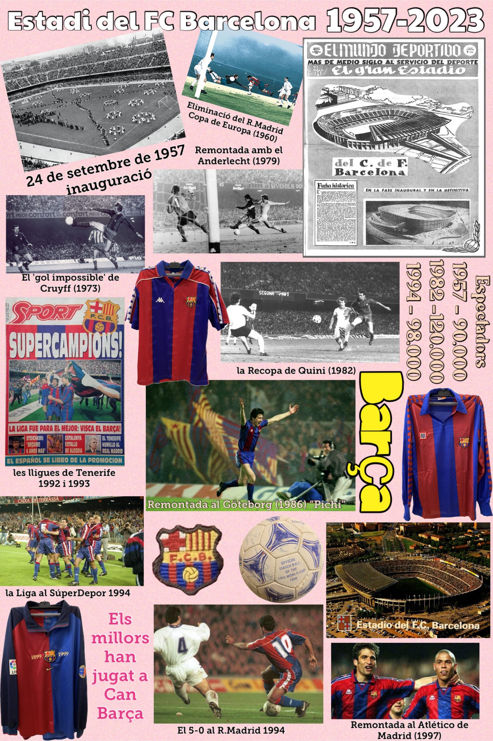 Entrada inauguració Estadi FC Barcelona 1957 Camp Nou