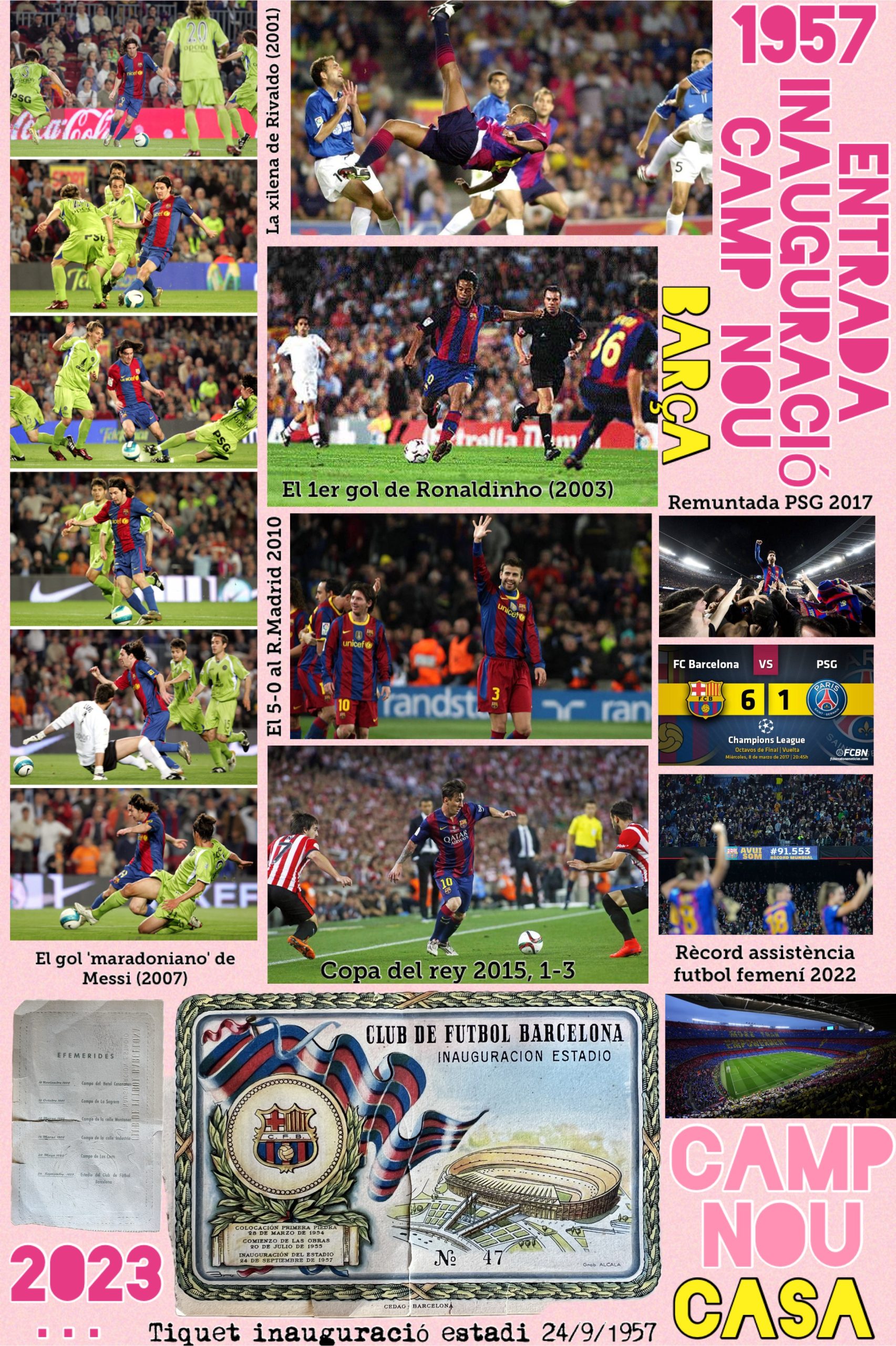 Entrada inauguració Estadi FC Barcelona 1957 Camp Nou