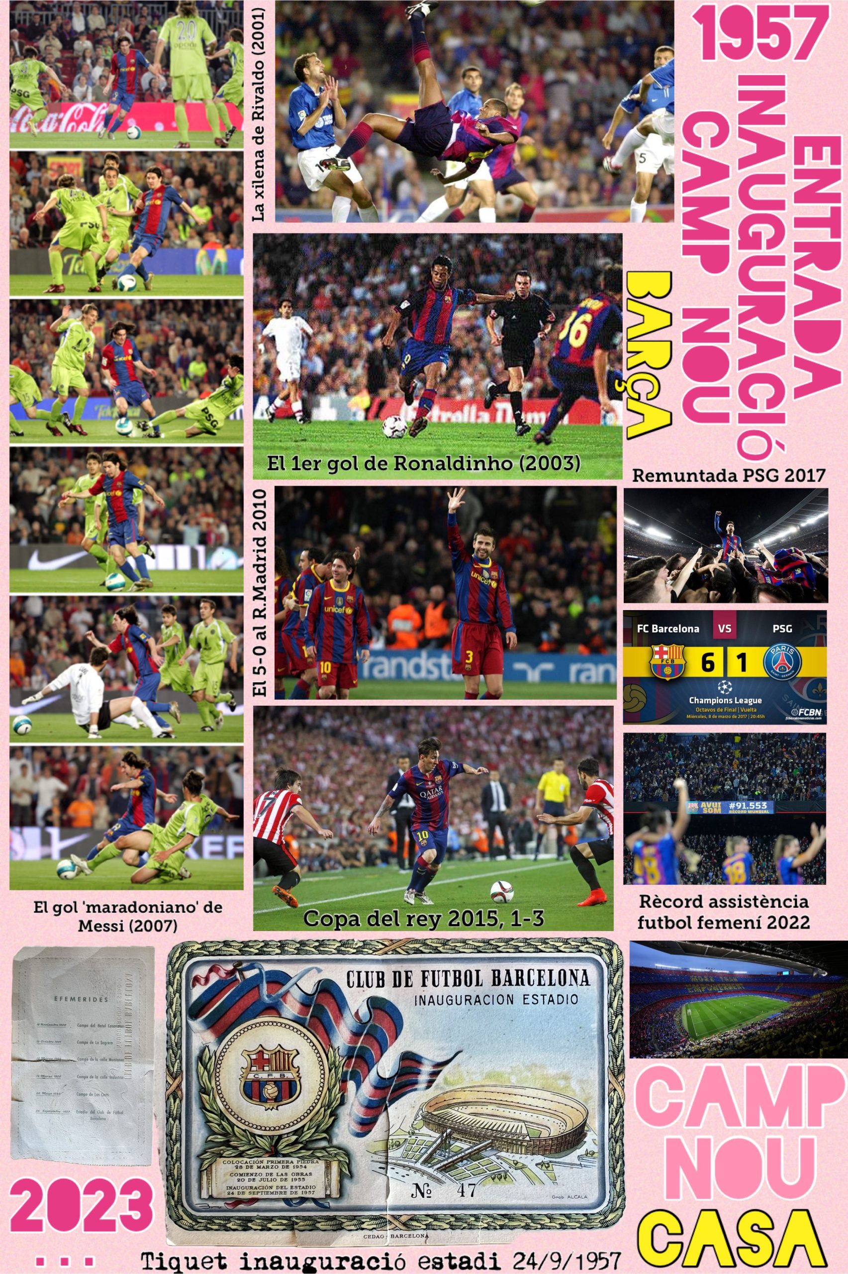 Entrada inauguració Estadi FC Barcelona 1957 Camp Nou