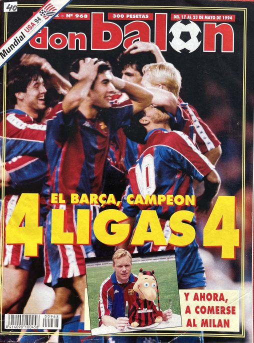 Portada de la revista Don Balón: Quatre Lligues seguides: l’últim miracle del Dream Team, col·lecció Records Barcelona