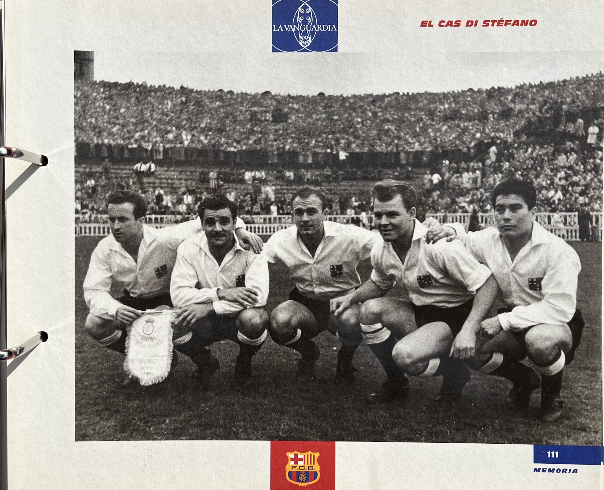 Gran àlbum de cromos del Barça la Vanguardia 1999 fitxa Kubala di Estefano