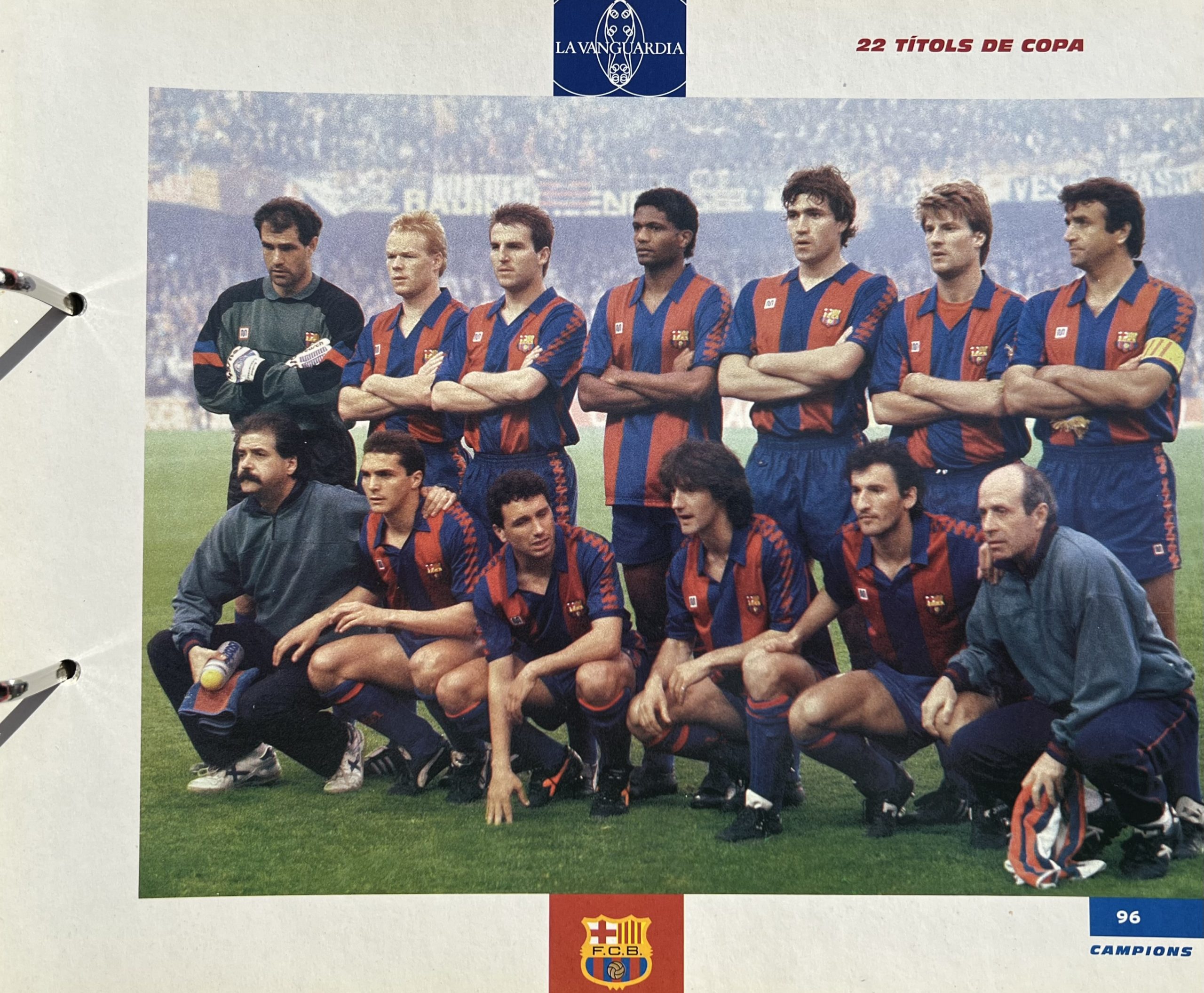 Gran àlbum de cromos del Barça la Vanguardia 1999 fitxa 22 titols de copa