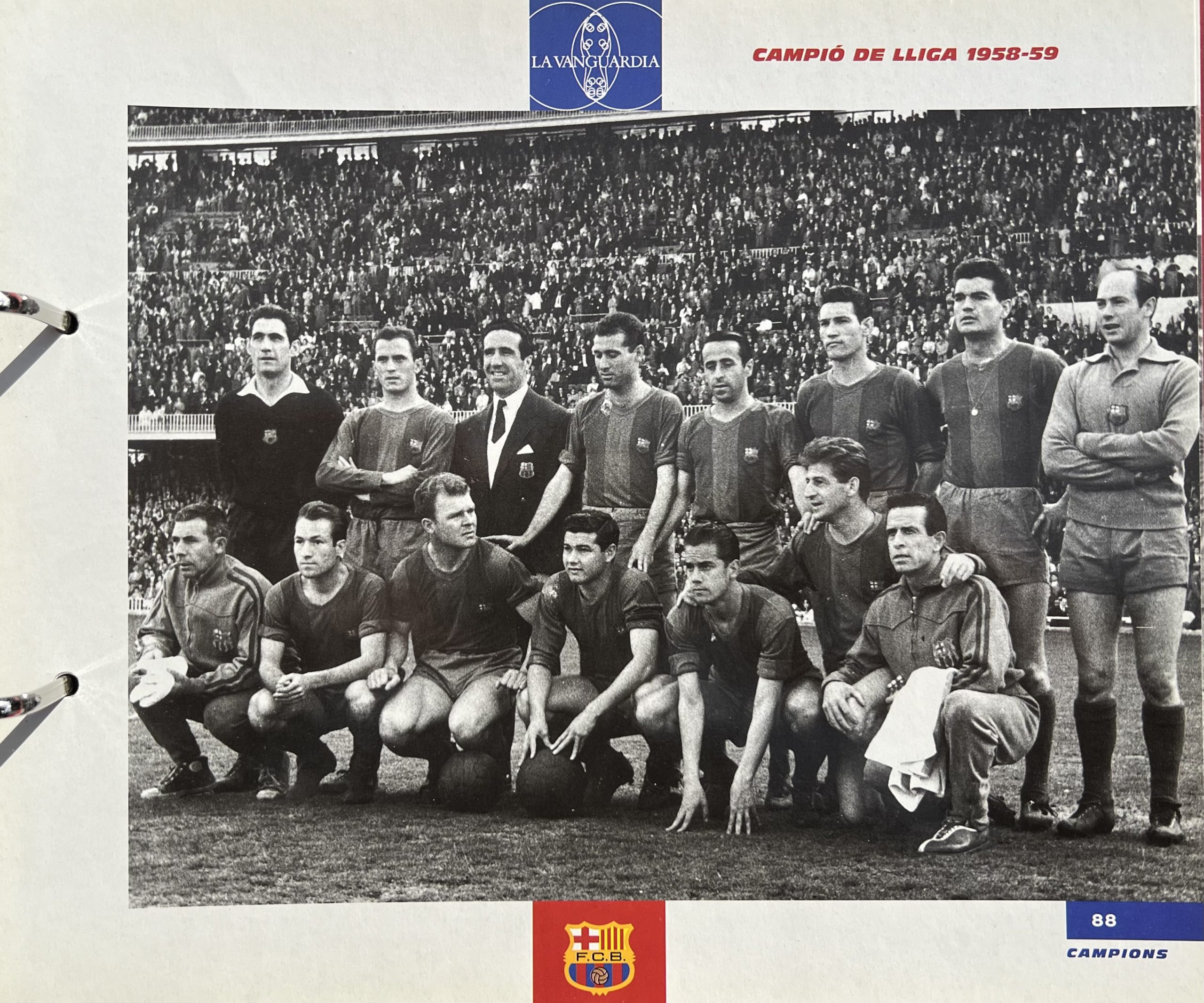 Gran àlbum de cromos del Barça la Vanguardia 1999 fitxa 88 liga 1958-59