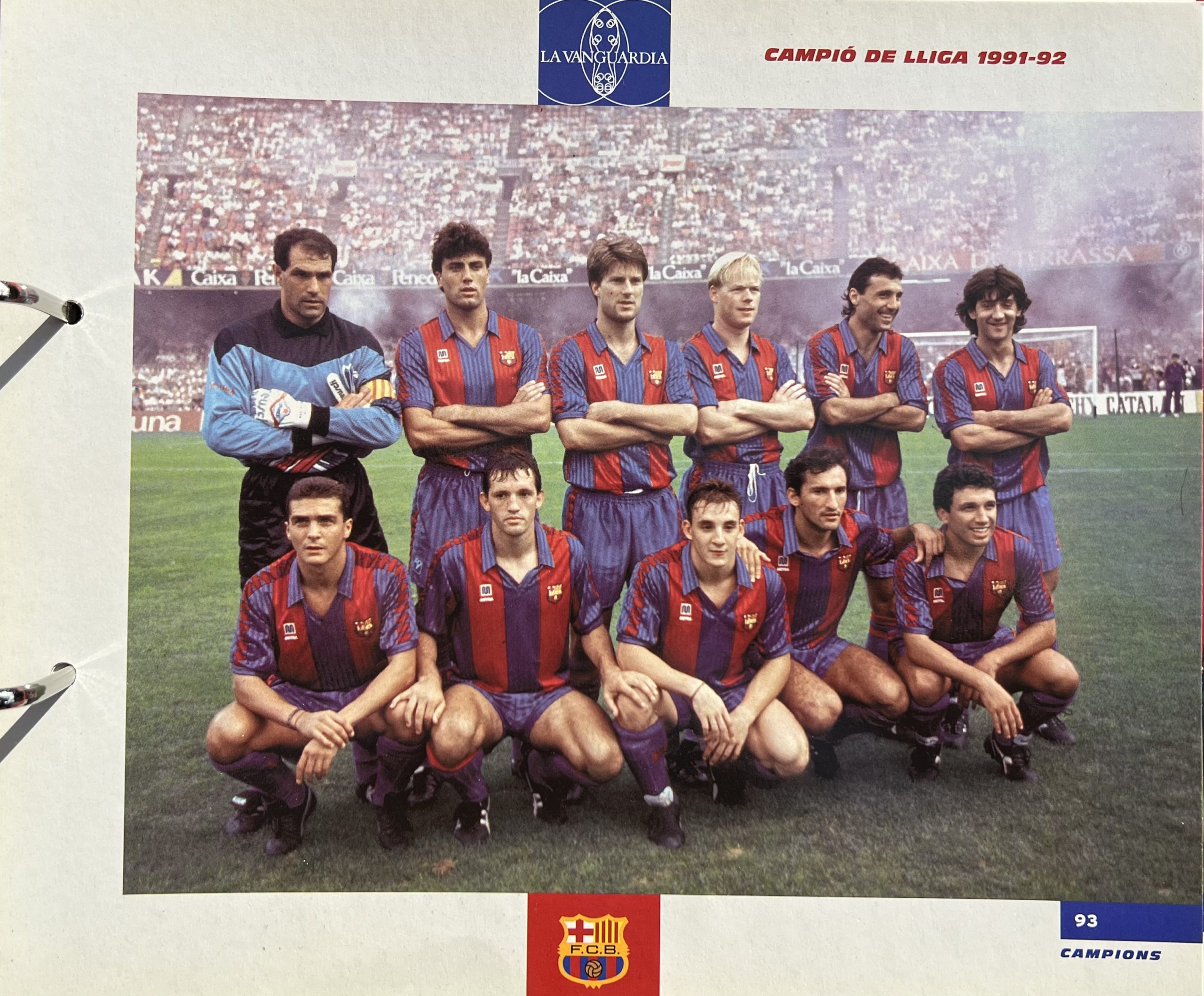 Gran àlbum de cromos del Barça la Vanguardia 1999 fitxa 93