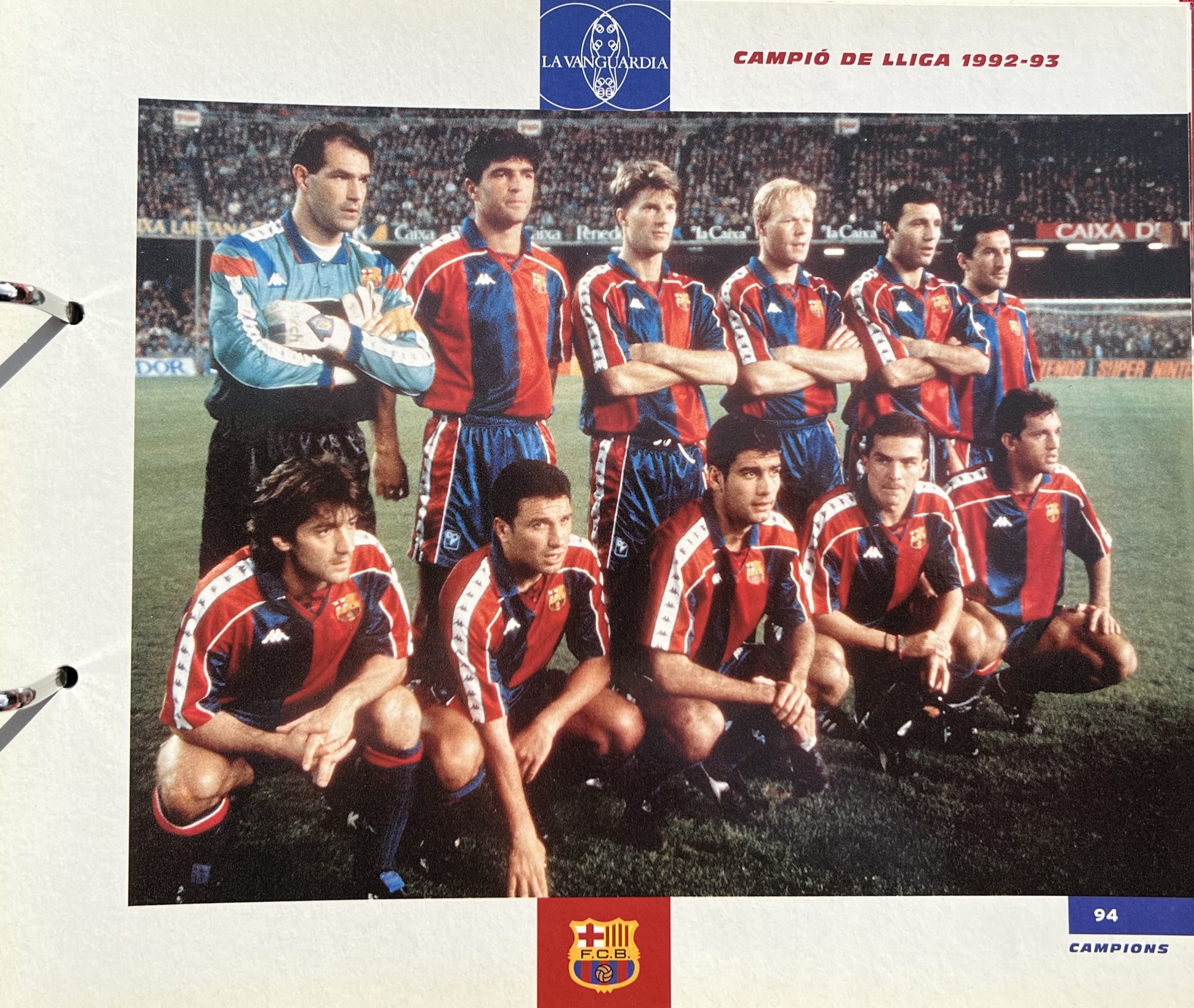 Gran àlbum de cromos del Barça la Vanguardia 1999 fitxa 94 liga