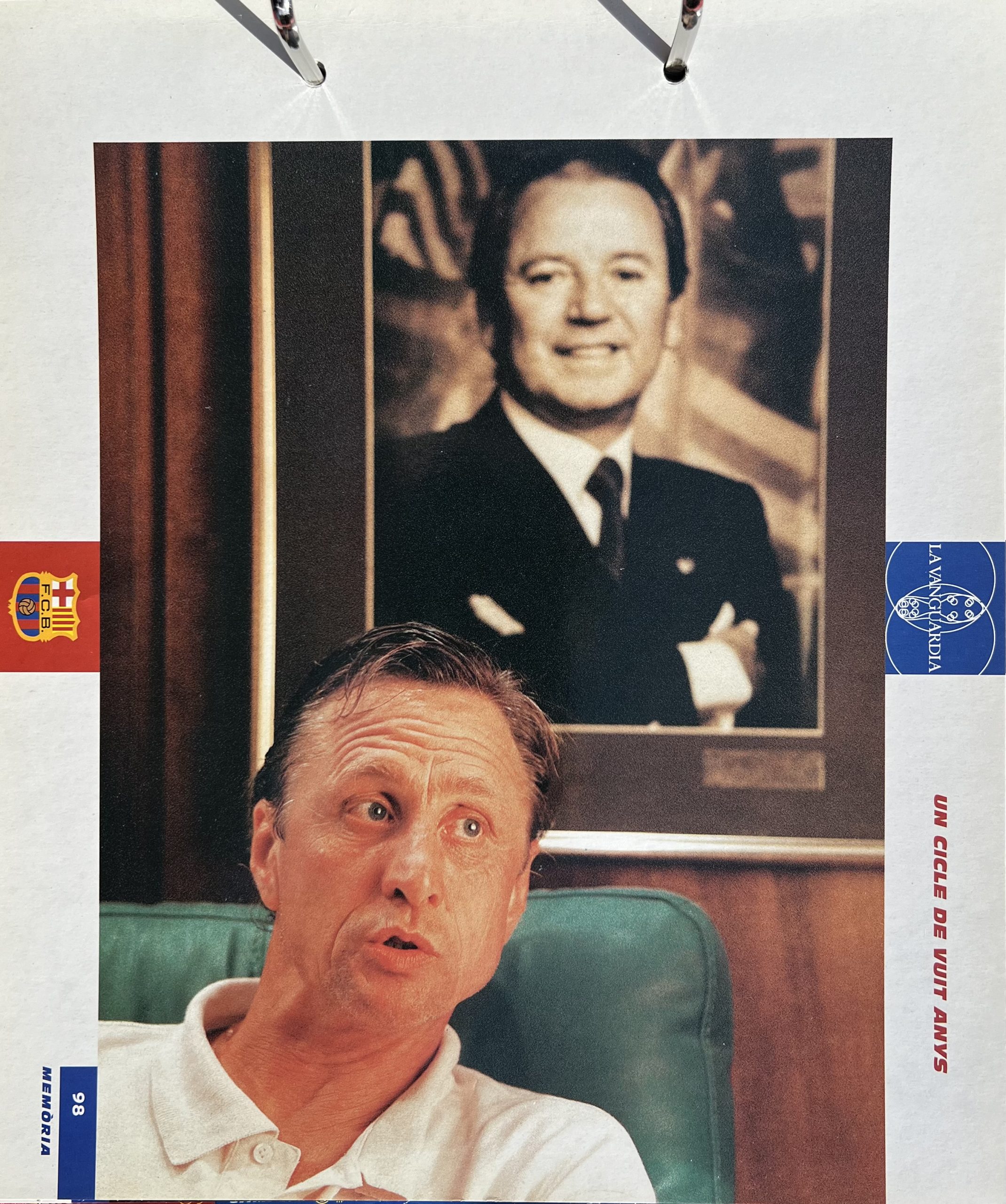 Gran àlbum de cromos del Barça la Vanguardia 1999 fitxa 98 Cruyff