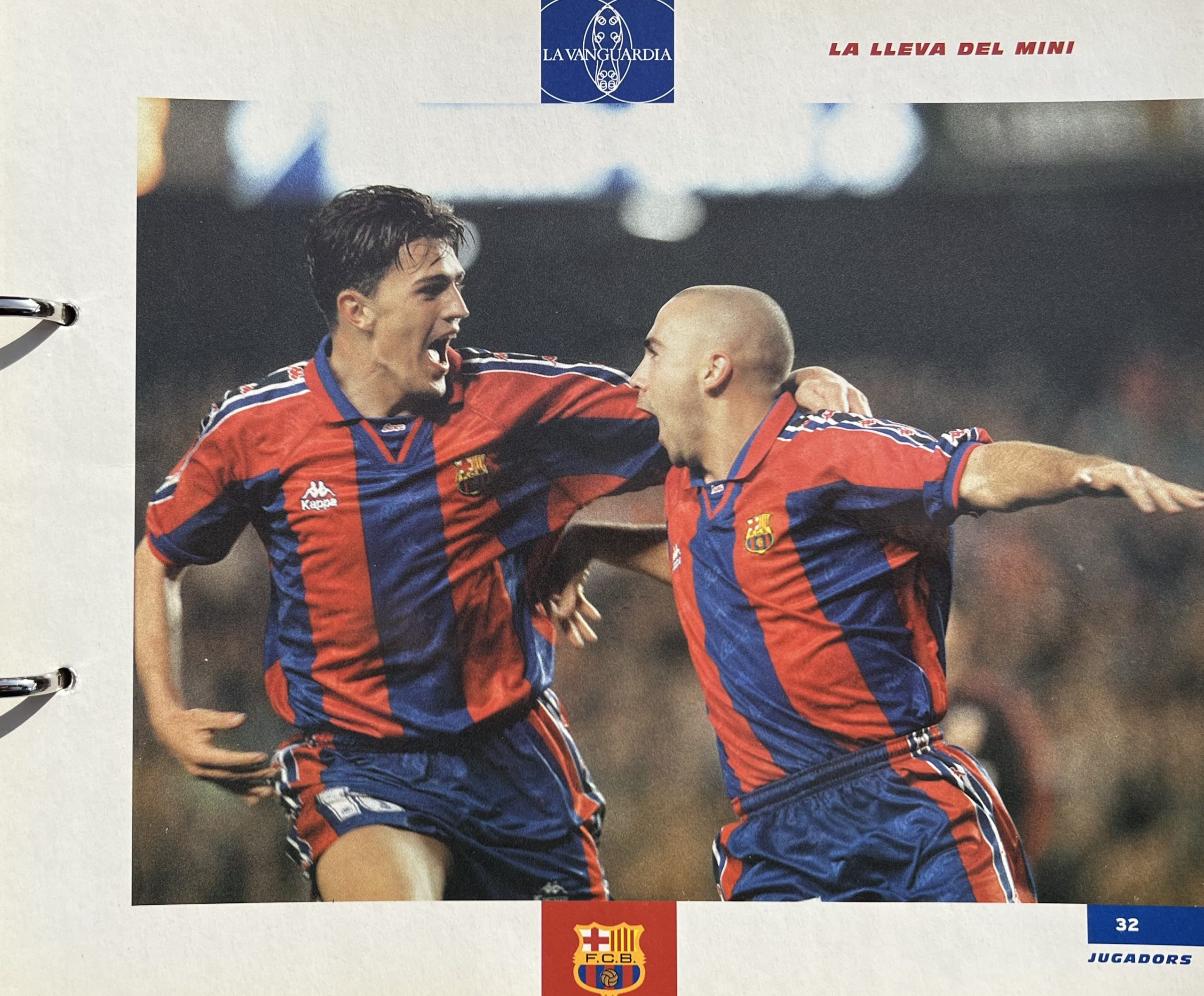Gran àlbum de cromos del Barça la Vanguardia 1999 fitxa 32