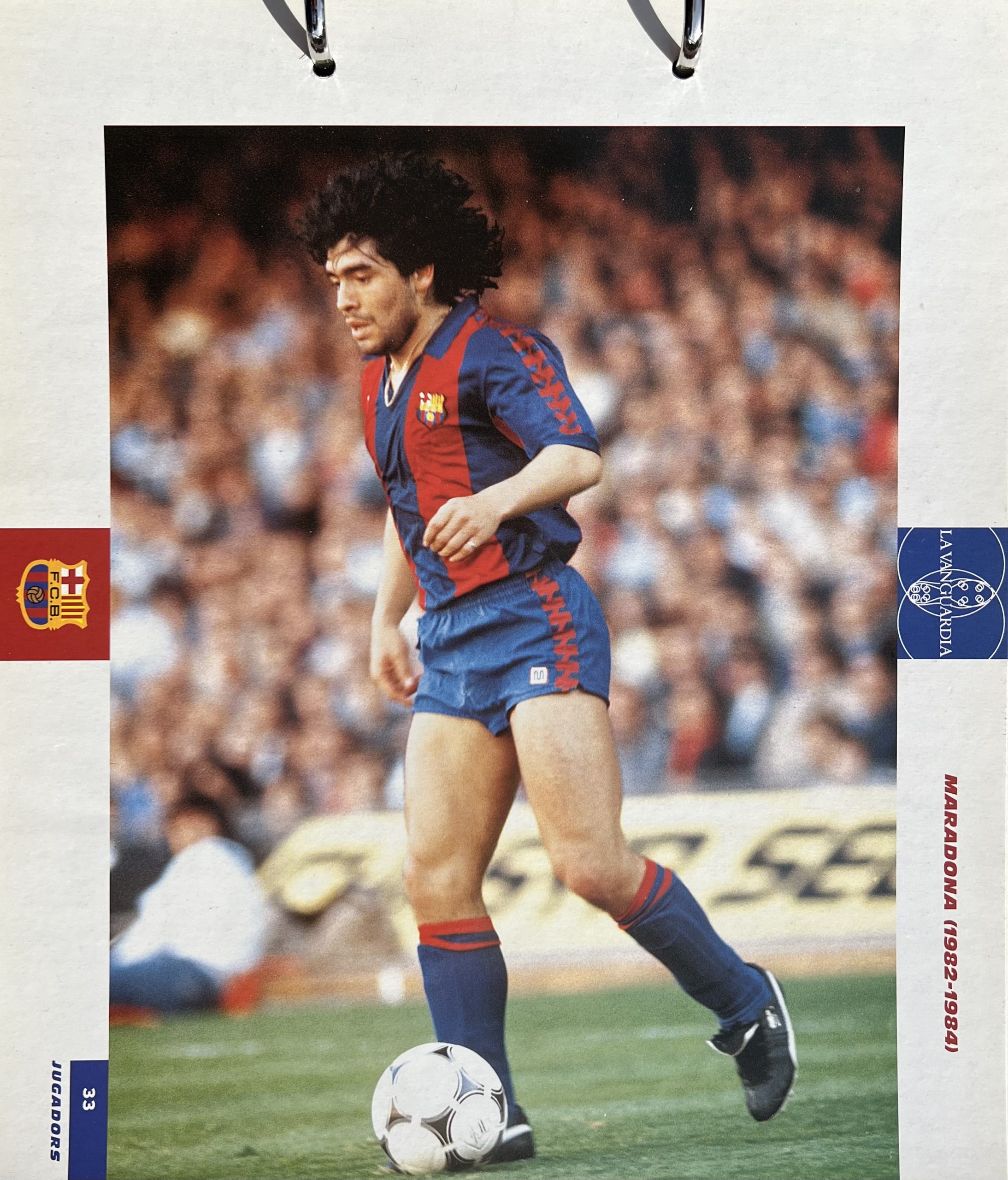 Gran àlbum de cromos del Barça la Vanguardia 1999 fitxa 33 Maradona