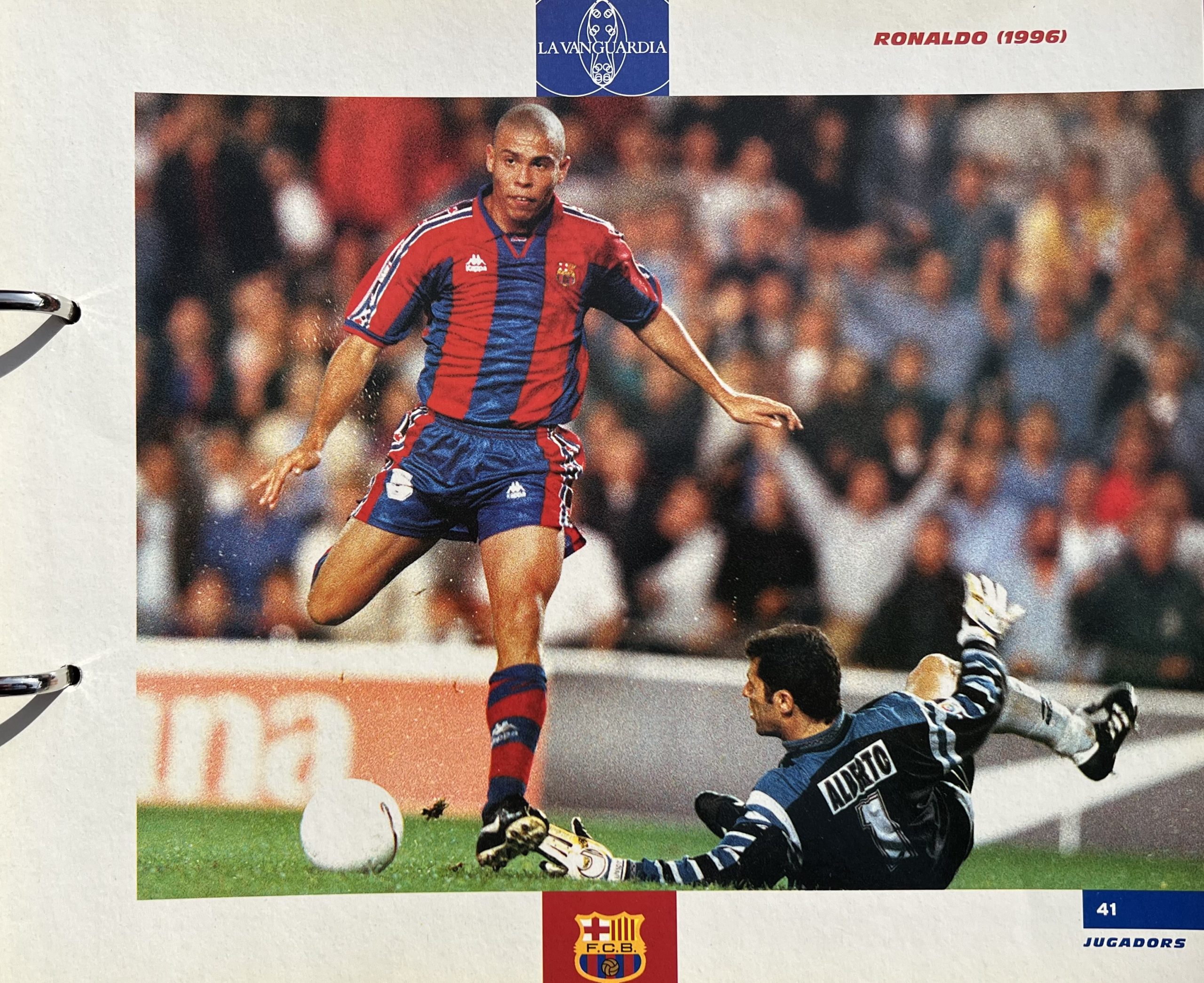 Gran àlbum de cromos del Barça la Vanguardia 1999 fitxa 41