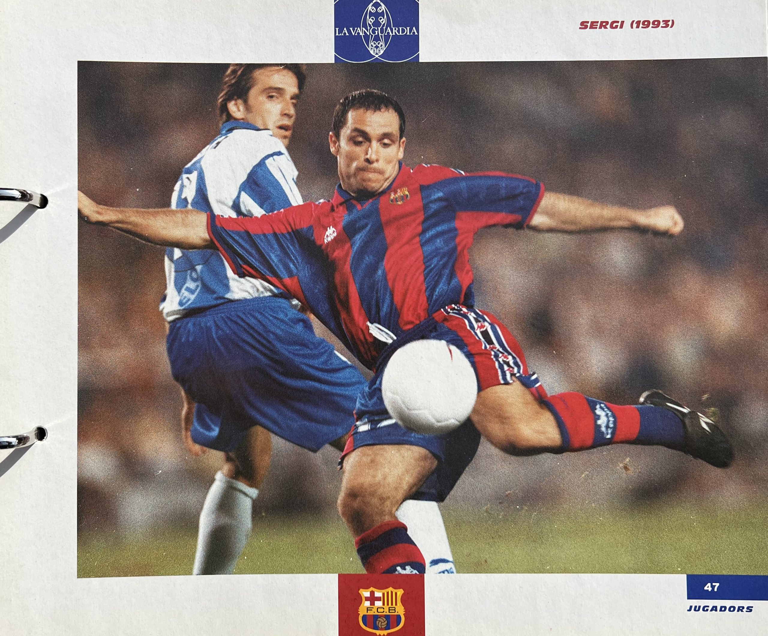 Gran àlbum de cromos del Barça la Vanguardia 1999 fitxa 47