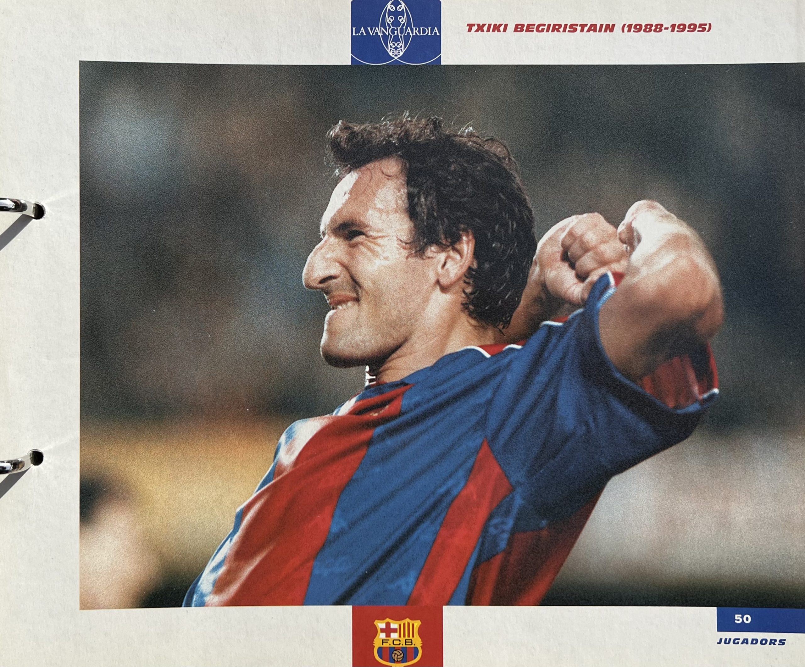 Gran àlbum de cromos del Barça la Vanguardia 1999 fitxa 50