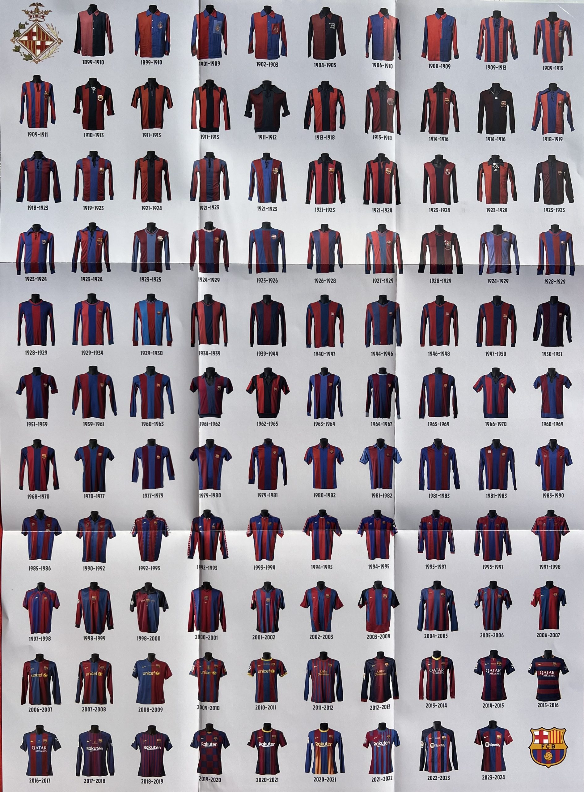 pòster samarretes del barça 1899-2023