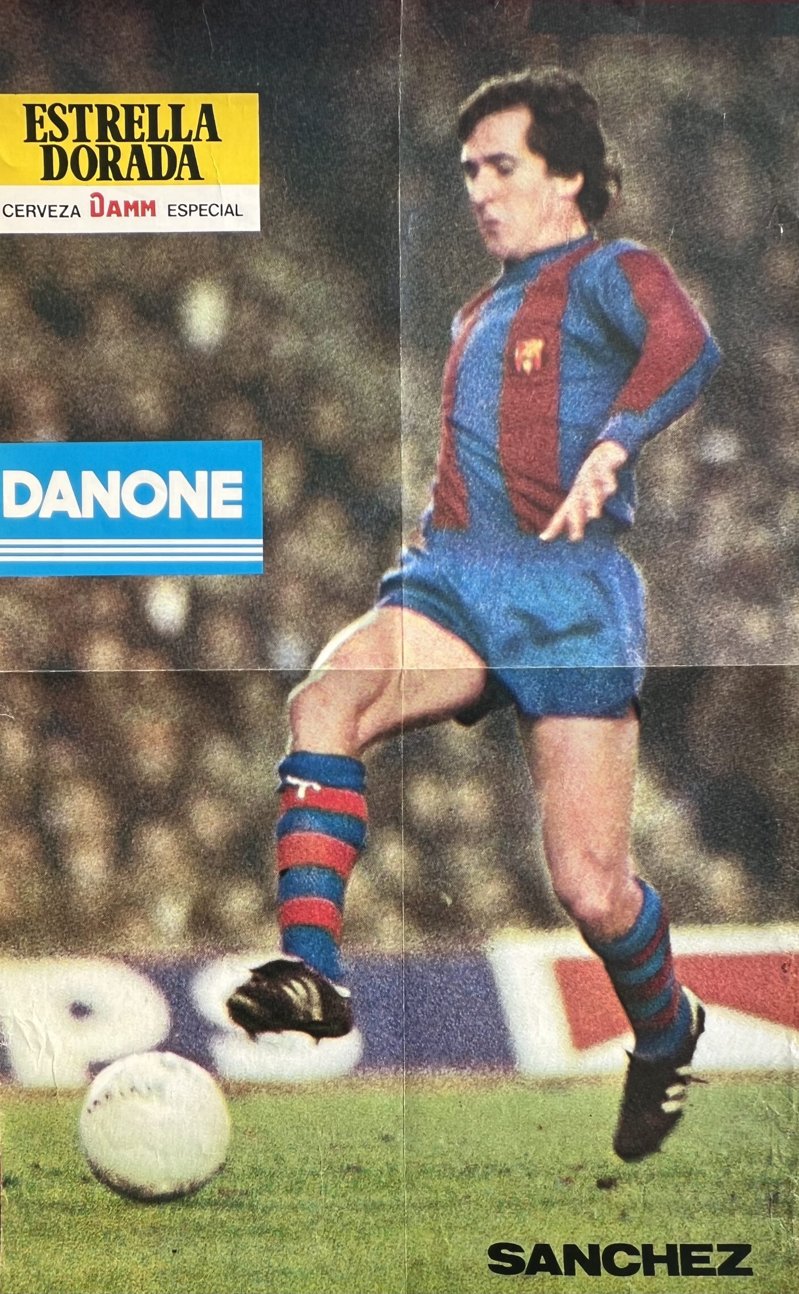 pòster FC Barcelona Sanchez estrella dorada Danone juliol 1980