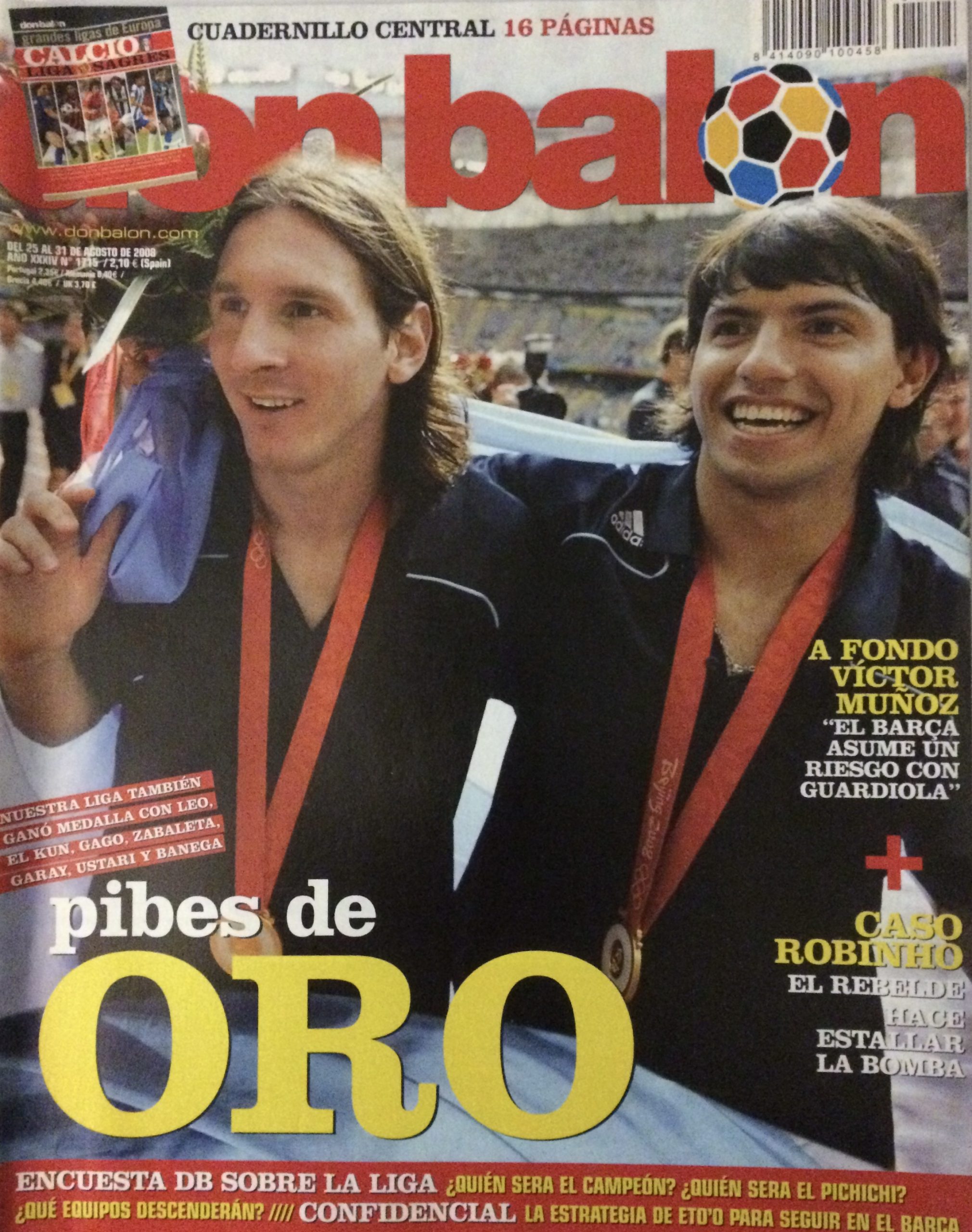 Don balón pibes de oro Argentina 2008 Messi Agüero