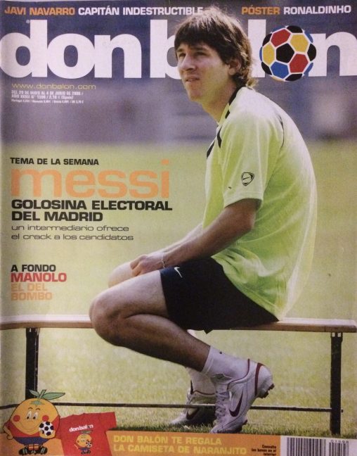 Portada de la revista Don Balón: Messi amb l’Argentina: el talent ja és notícia mundial, col·lecció Records Barcelona