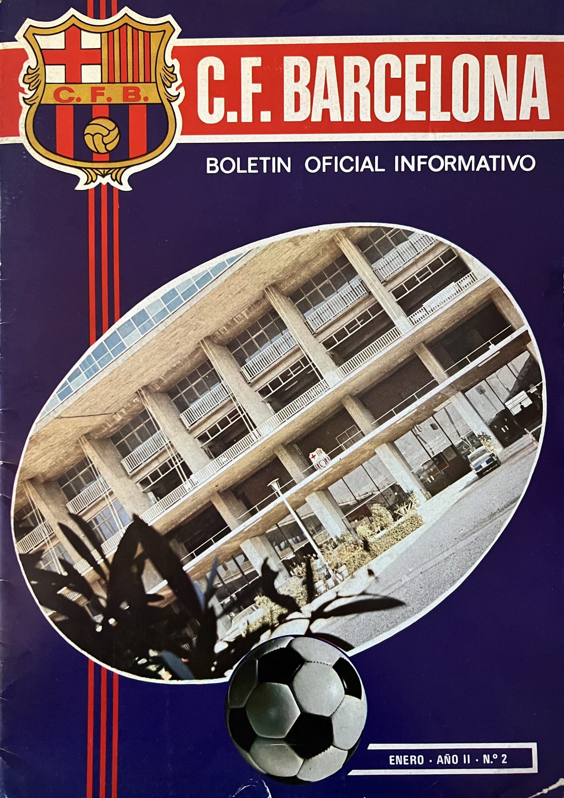F.C.BARCELONA - BOLETIN OFICIAL INFORMATIVO Enero 1971 . AÑO II - Nº 2