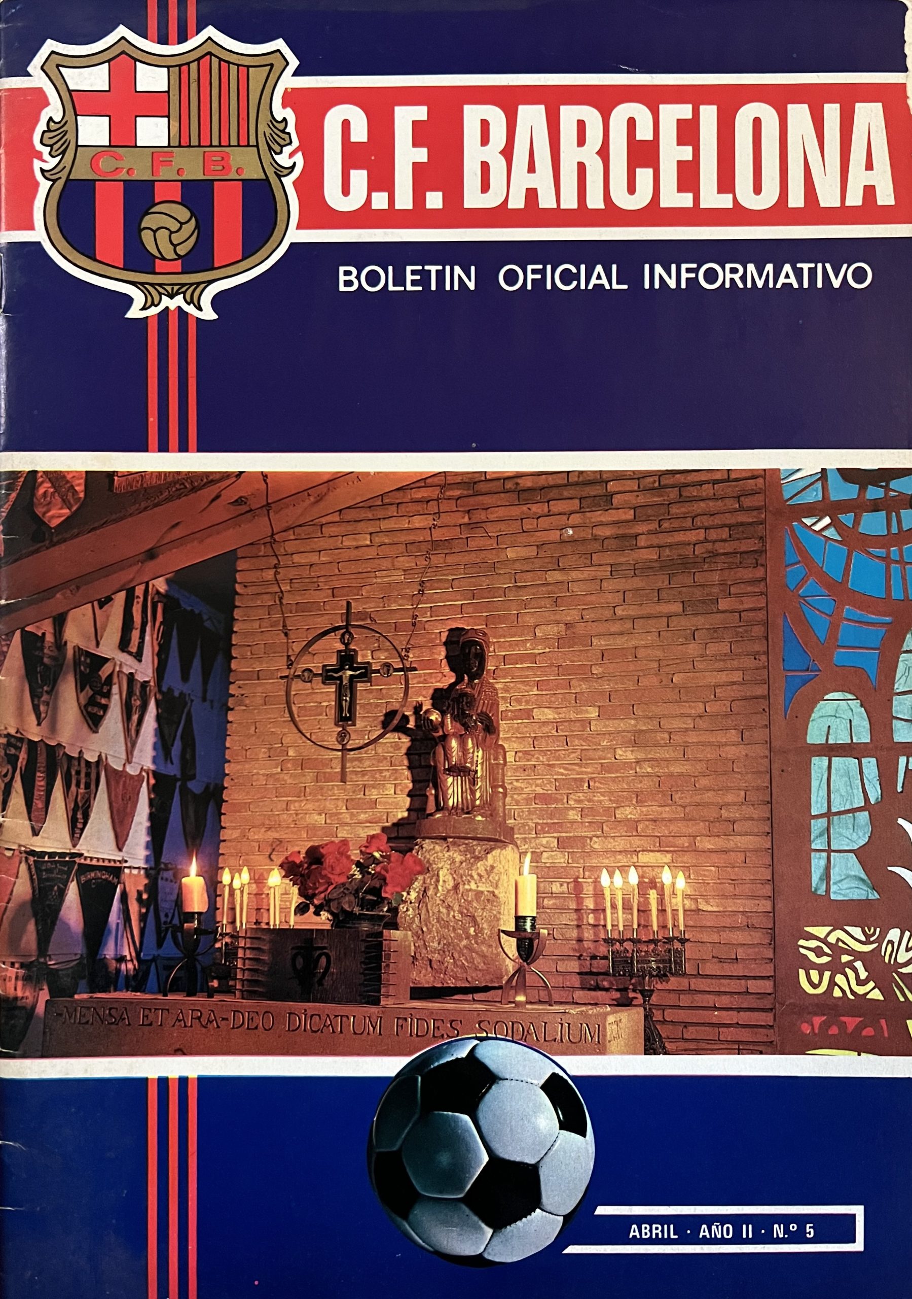 F.C.BARCELONA - BOLETIN OFICIAL INFORMATIVO Abril 1971 . AÑO II - Nº 5