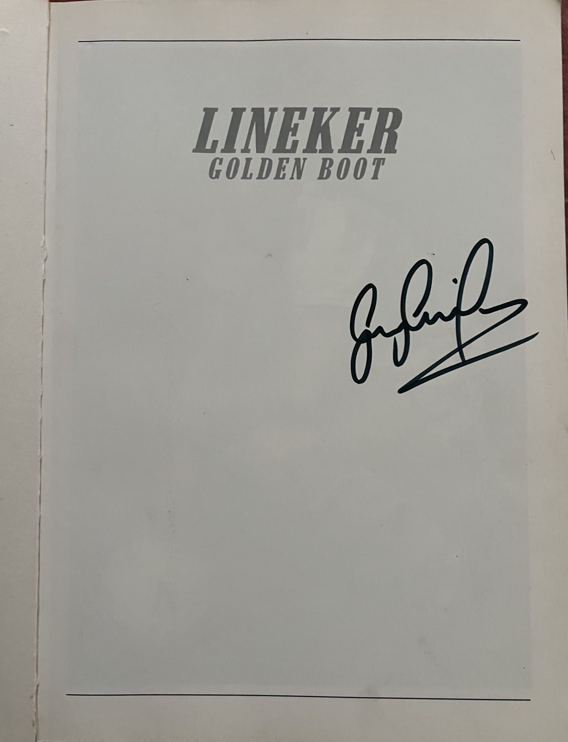 Lineker Golden Boot - Bob Thomas - Terra Firma - 05/1987 Hand Signed