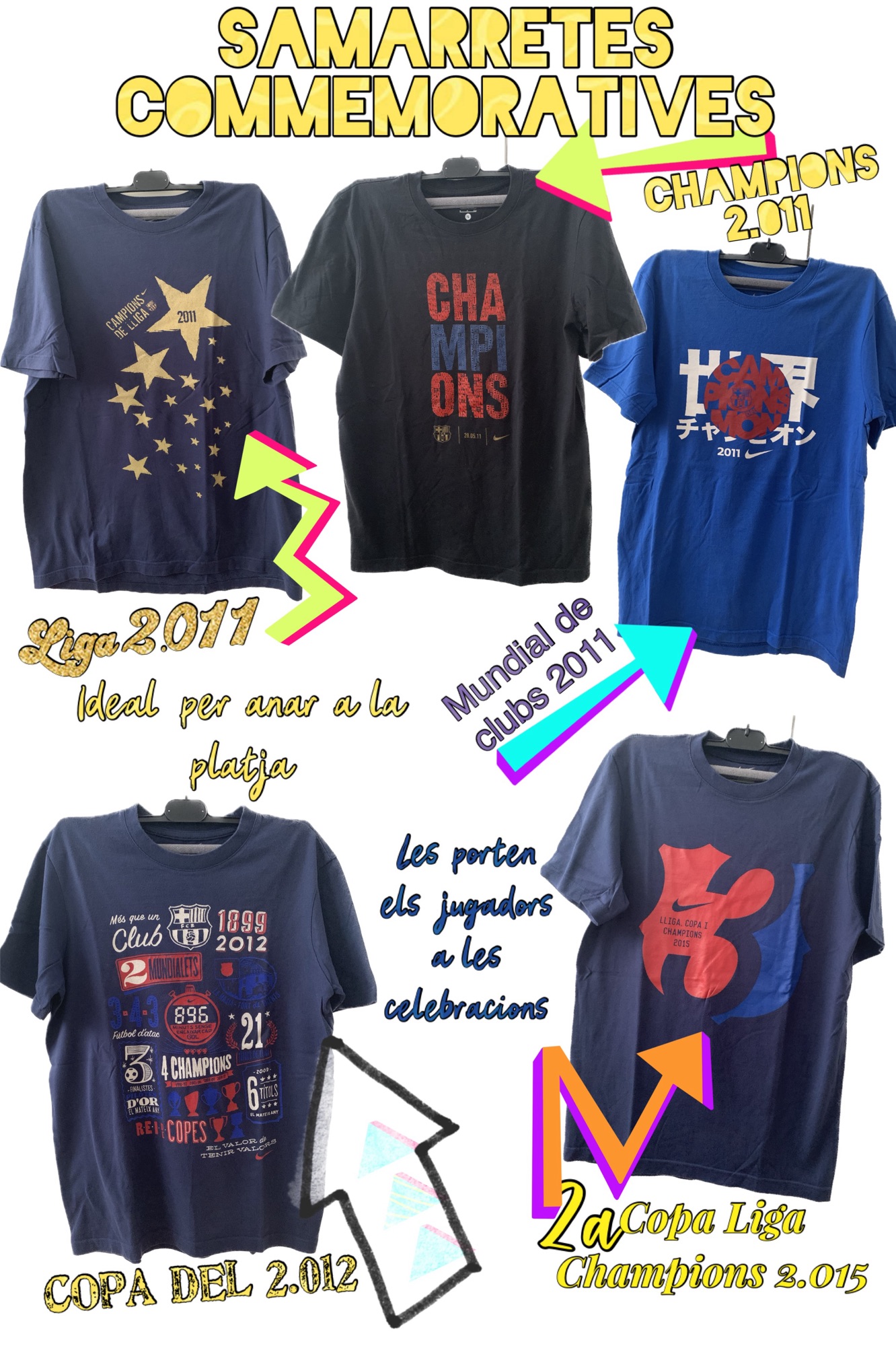 samarretes commemoratives Champions Lliga Copa