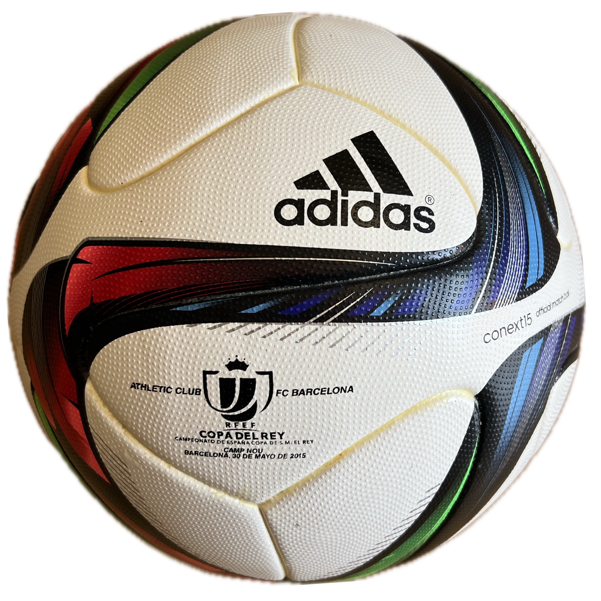 Inscripció Athletic Club FC Barcelona Copa del Rei Camp Nou 30 maig 2015 a la pilota Adidas