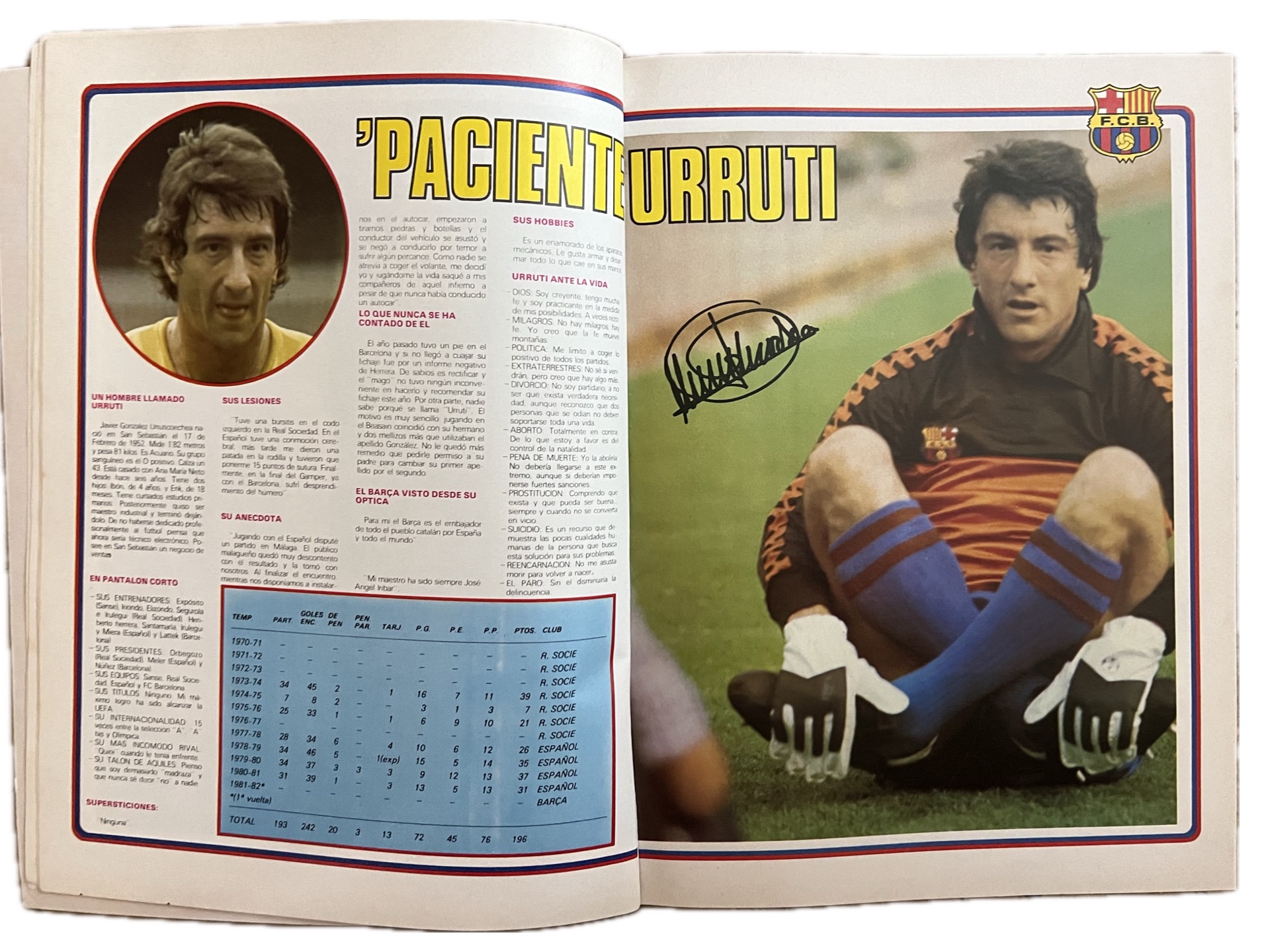 Llibre la Saga del Barça 1981-1982 quien es  quien