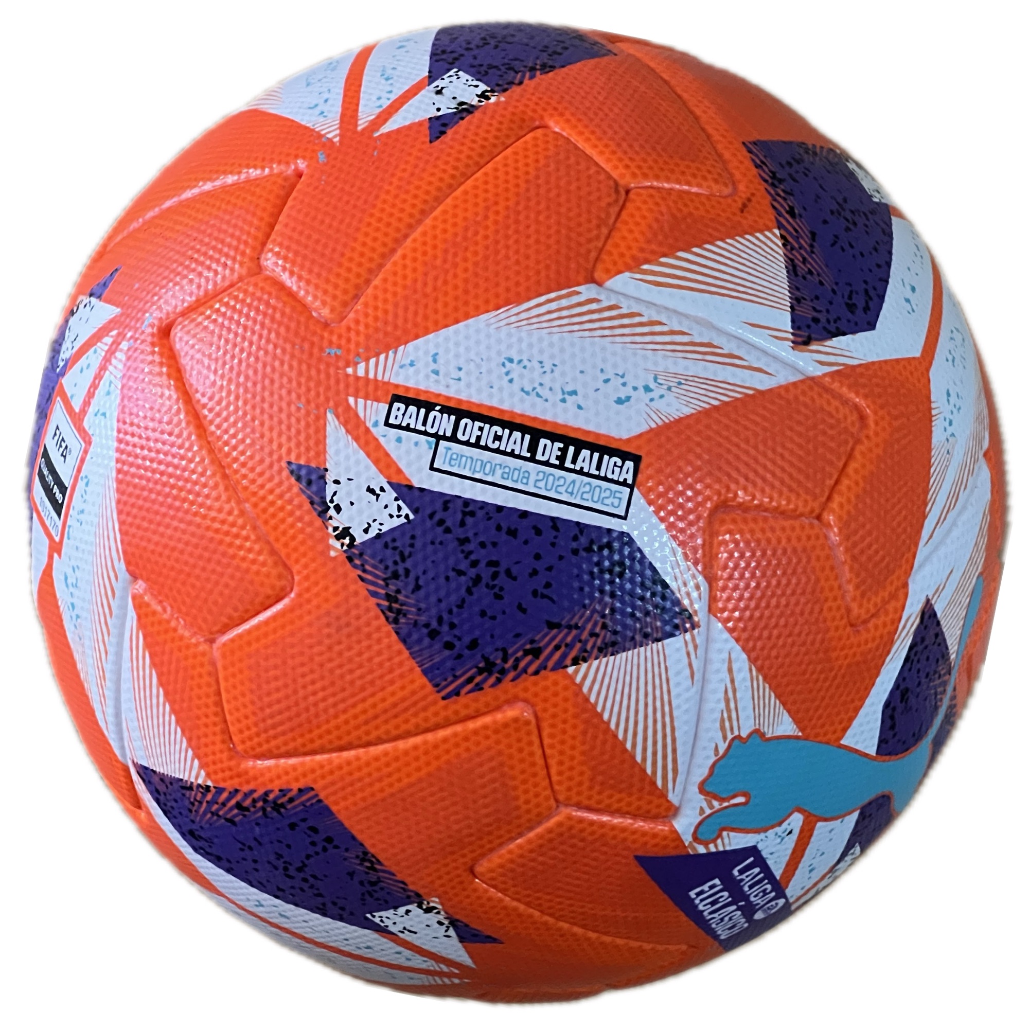 Pilota puma liga del clásico 2024-2025 FC Barcelona 4 Real Madrid 3 de partit (taronja)