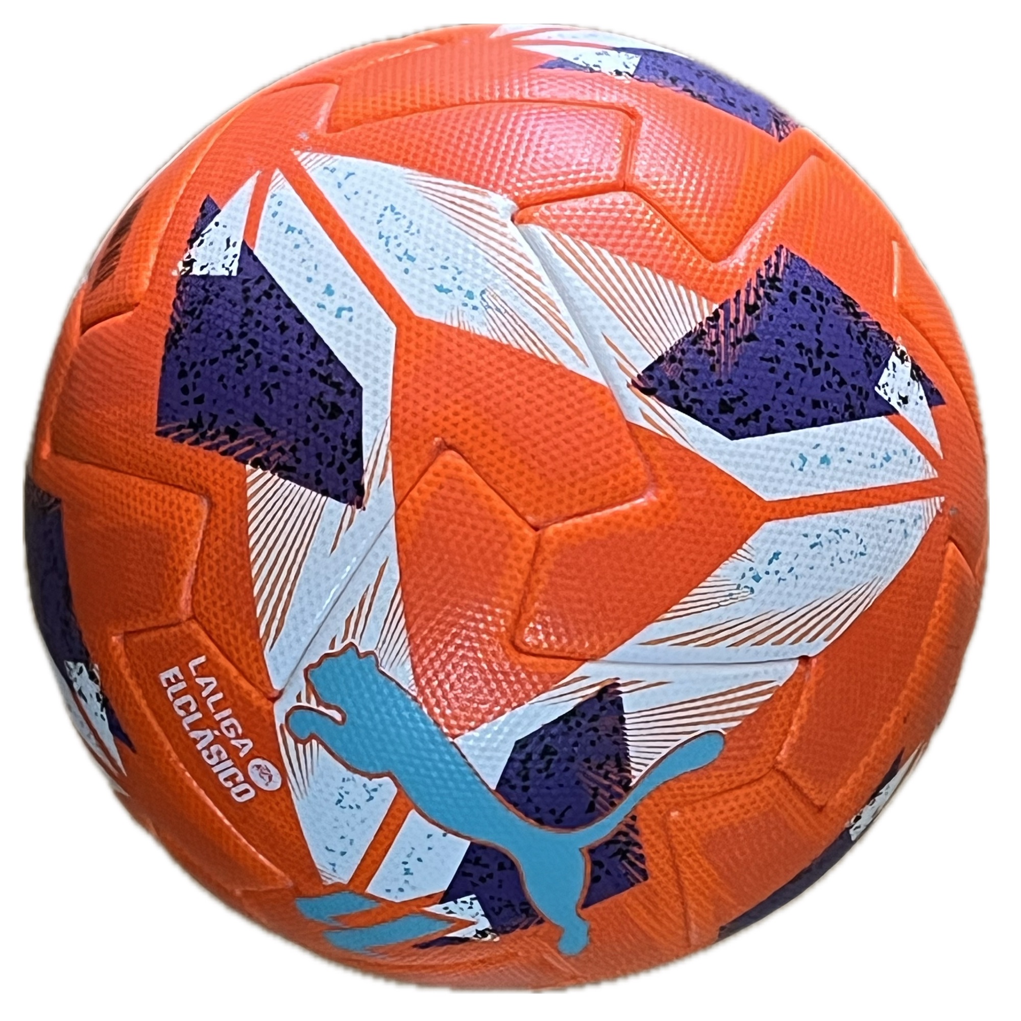 Pilota puma liga del clásico 2024-2025 FC Barcelona 4 Real Madrid 3 de partit (taronja)