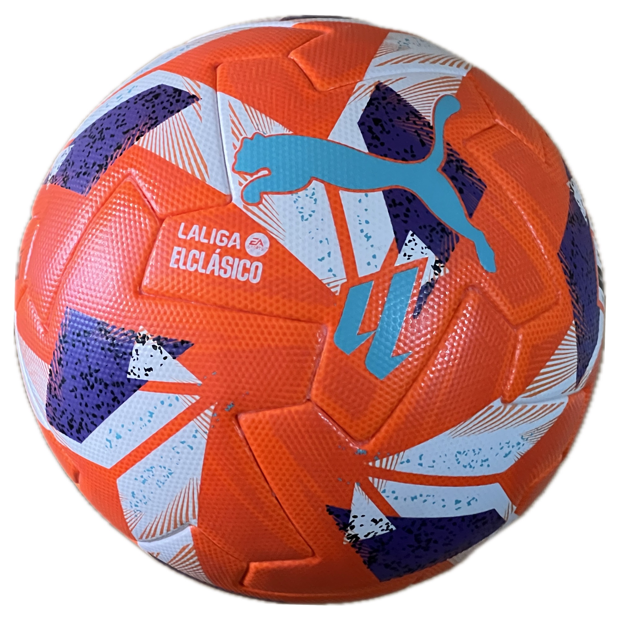 Pilota puma liga del clásico 2024-2025 FC Barcelona 4 Real Madrid 3 de partit (taronja)