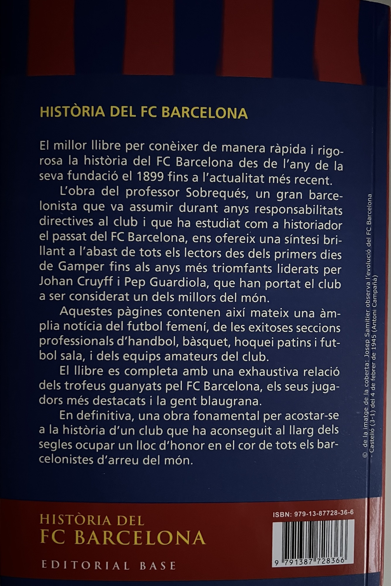 Història del FC Barcelona - Jaume Sobrequés - Ed. Base - abril 2026