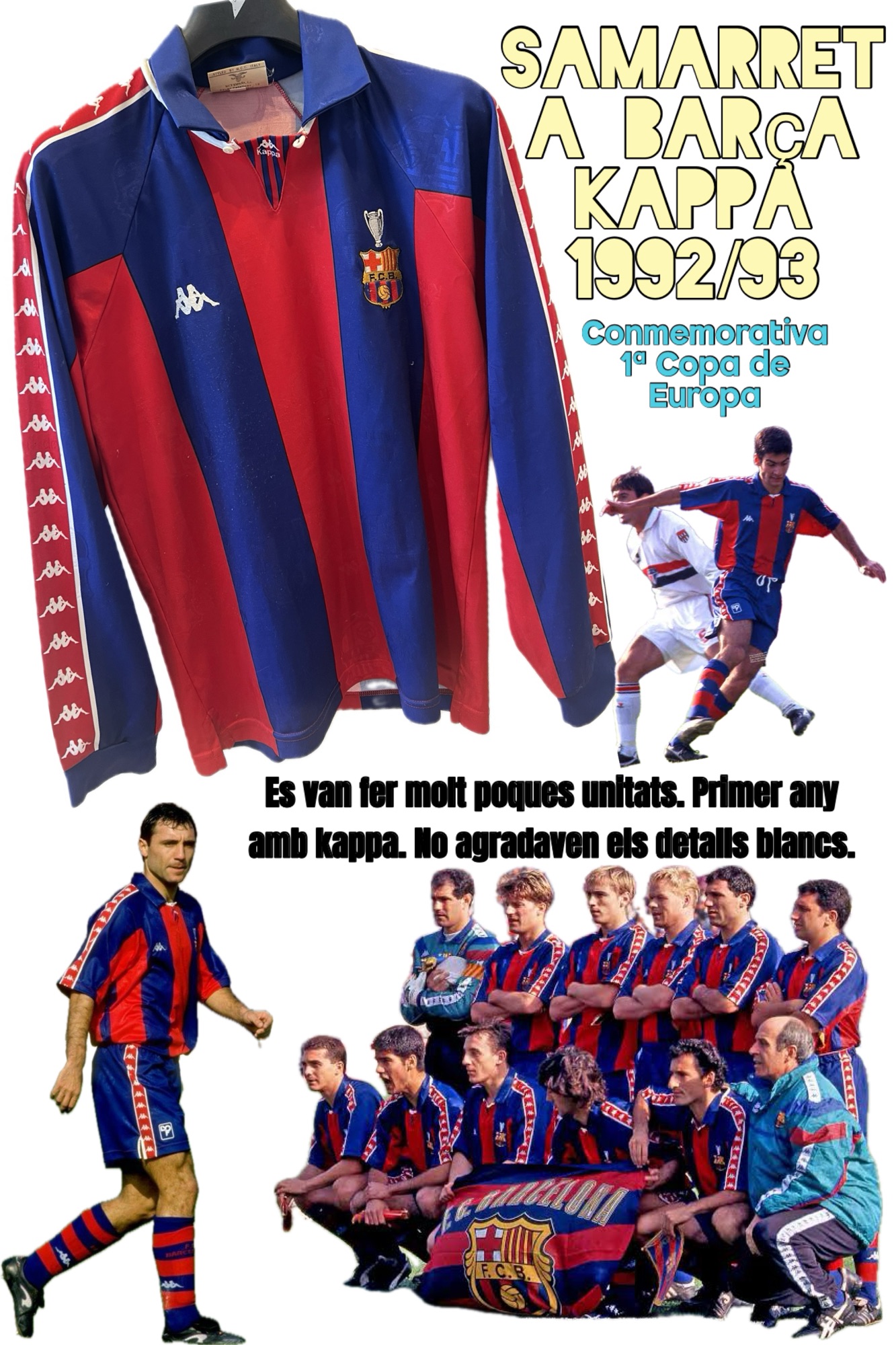 Samarreta Kappa 1992-1993 FC Barcelona Supercopa Europa / Mundial Clubs exclusiva