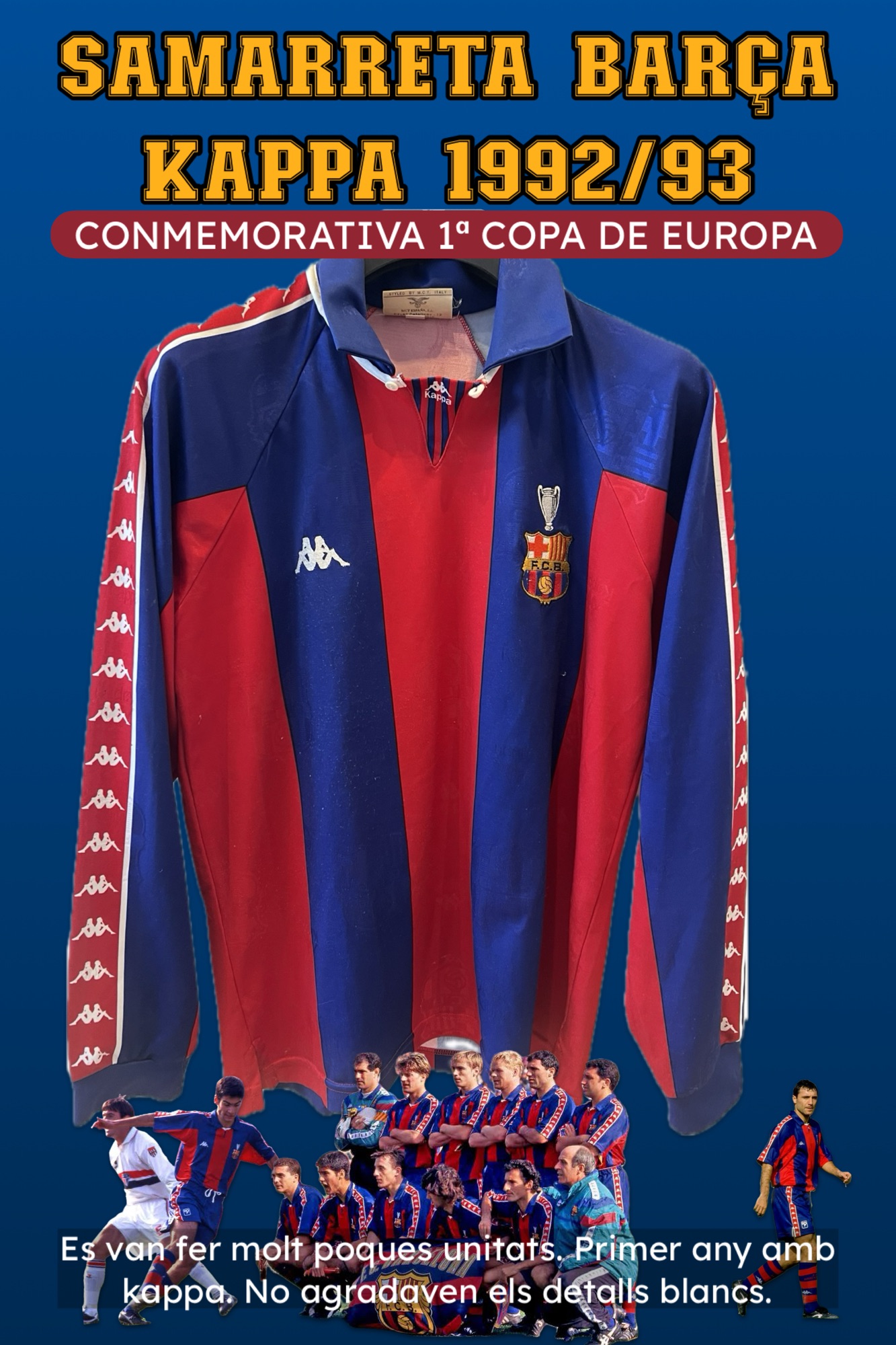 Samarreta Kappa 1992-1993 FC Barcelona Supercopa Europa / Mundial Clubs exclusiva
