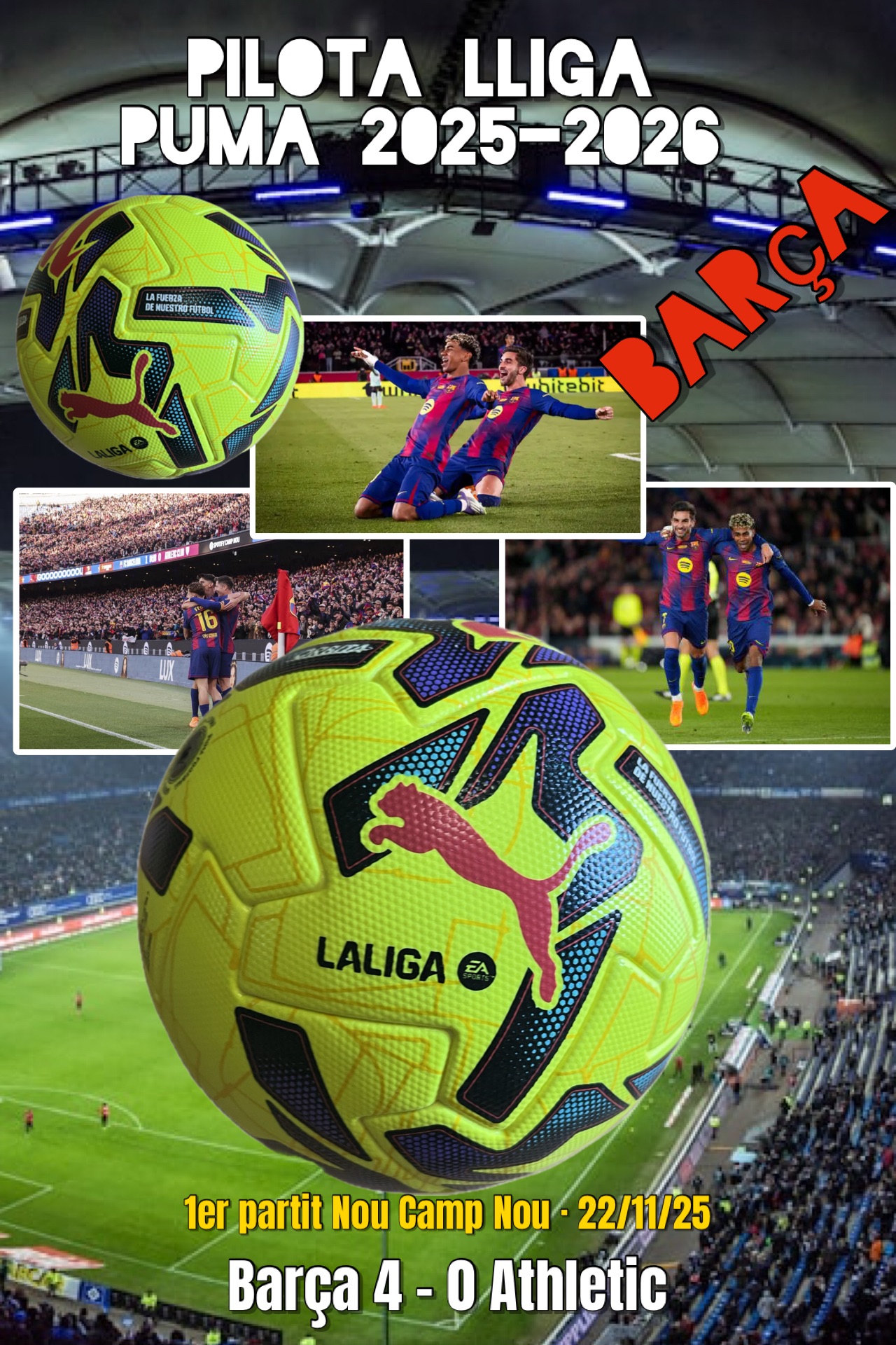 Pilota puma away1er partit Nou Camp Nou 2025-2026 FC Barcelona match worn