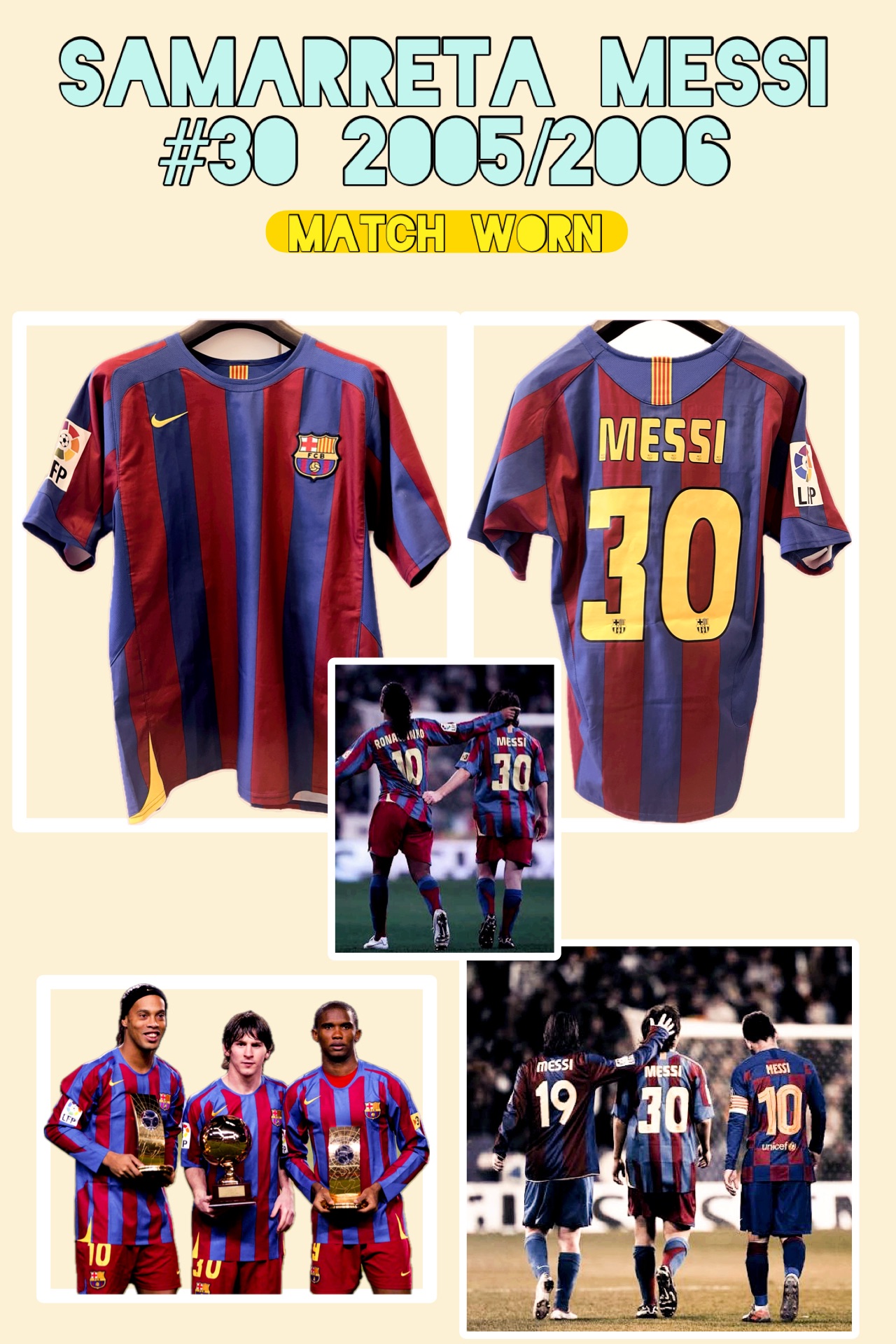 Samarreta Liga Nike 2005-2006 FC Barcelona Messi de partit