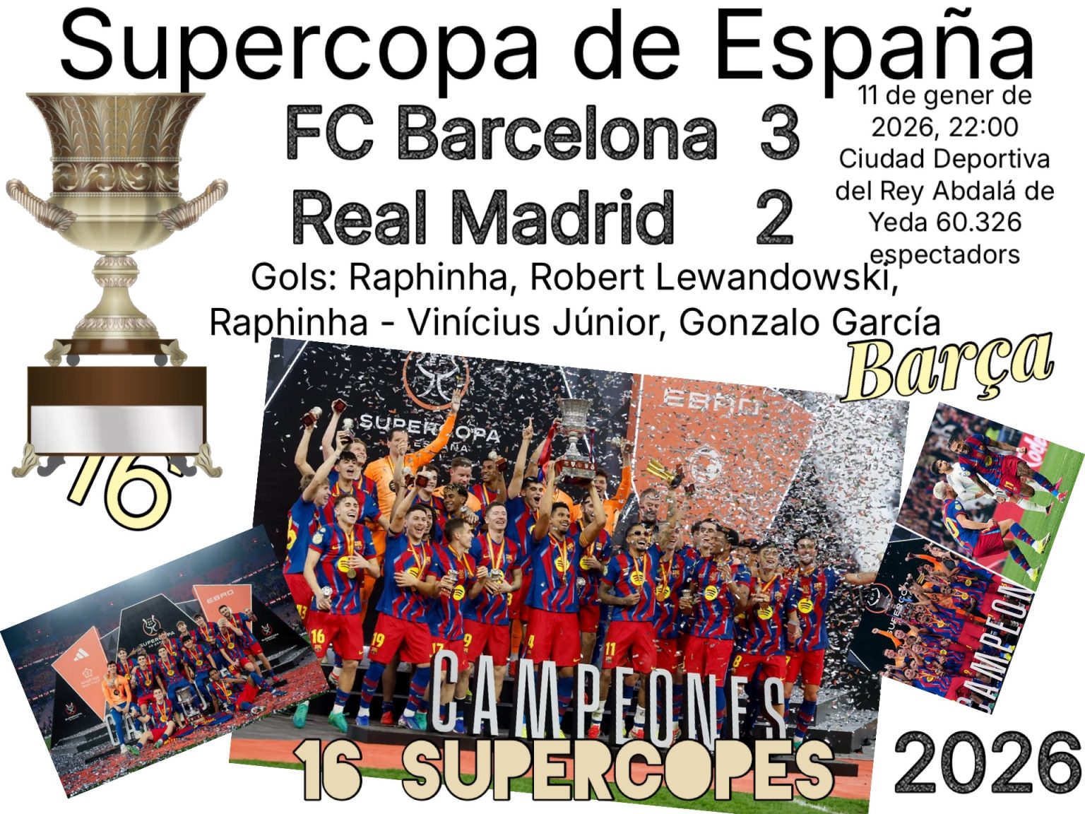 Collage de la Supercopa d’Espanya 2025–26 del FC Barcelona