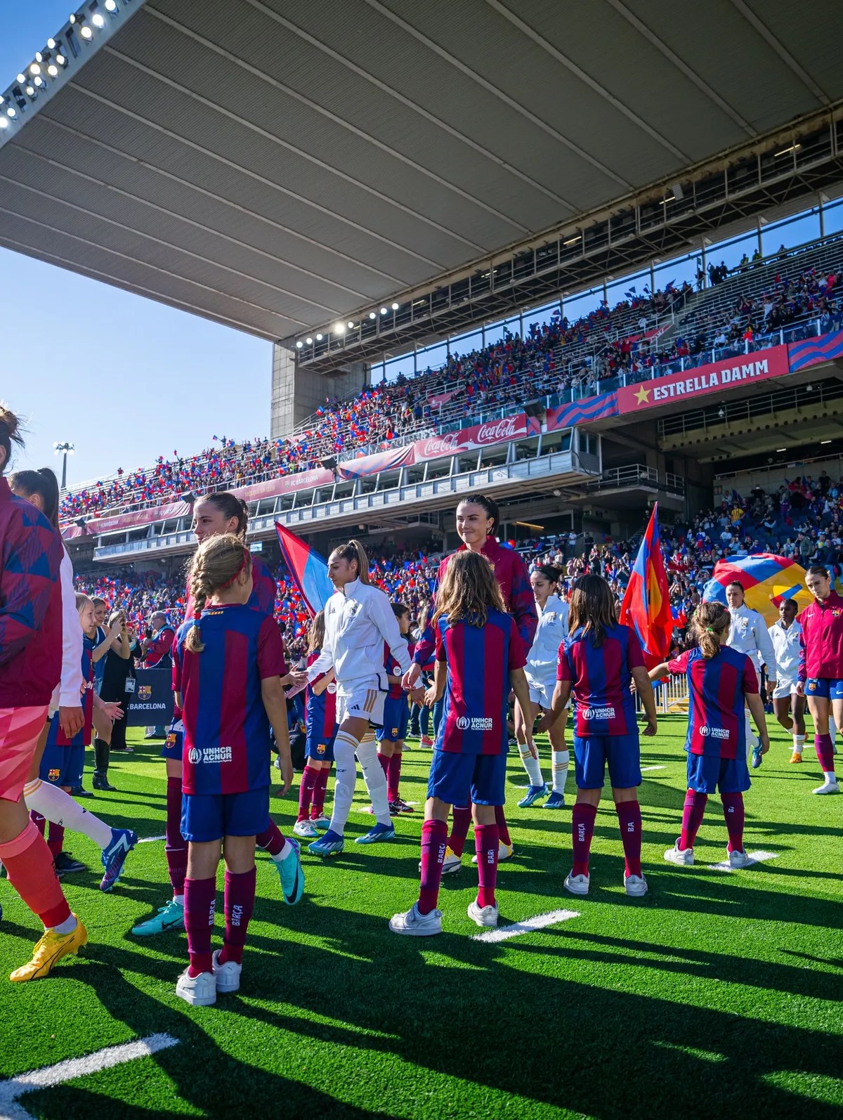 Celebració blaugrana durant el 5-0