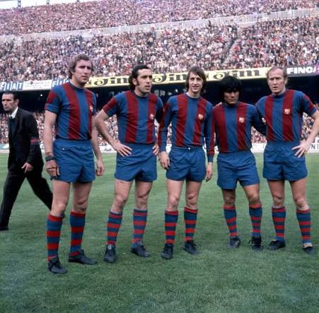 Cinc jugadors del FC Barcelona amb Carles Rexach