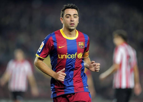 Xavi Hernández amb el Barça durant l’etapa Guardiola